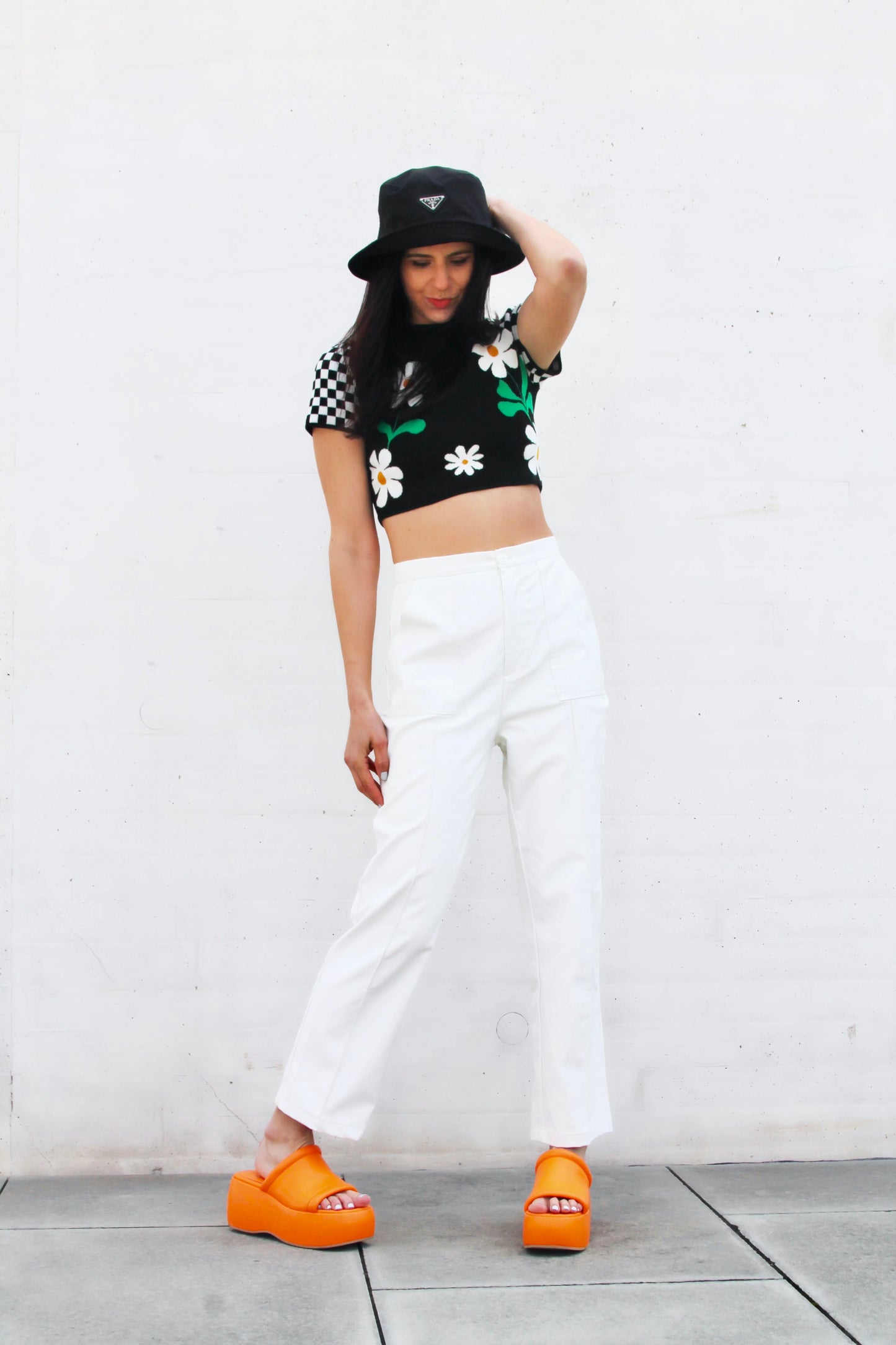 CURRENT MOOD vegan leather cropped trousers, size 6