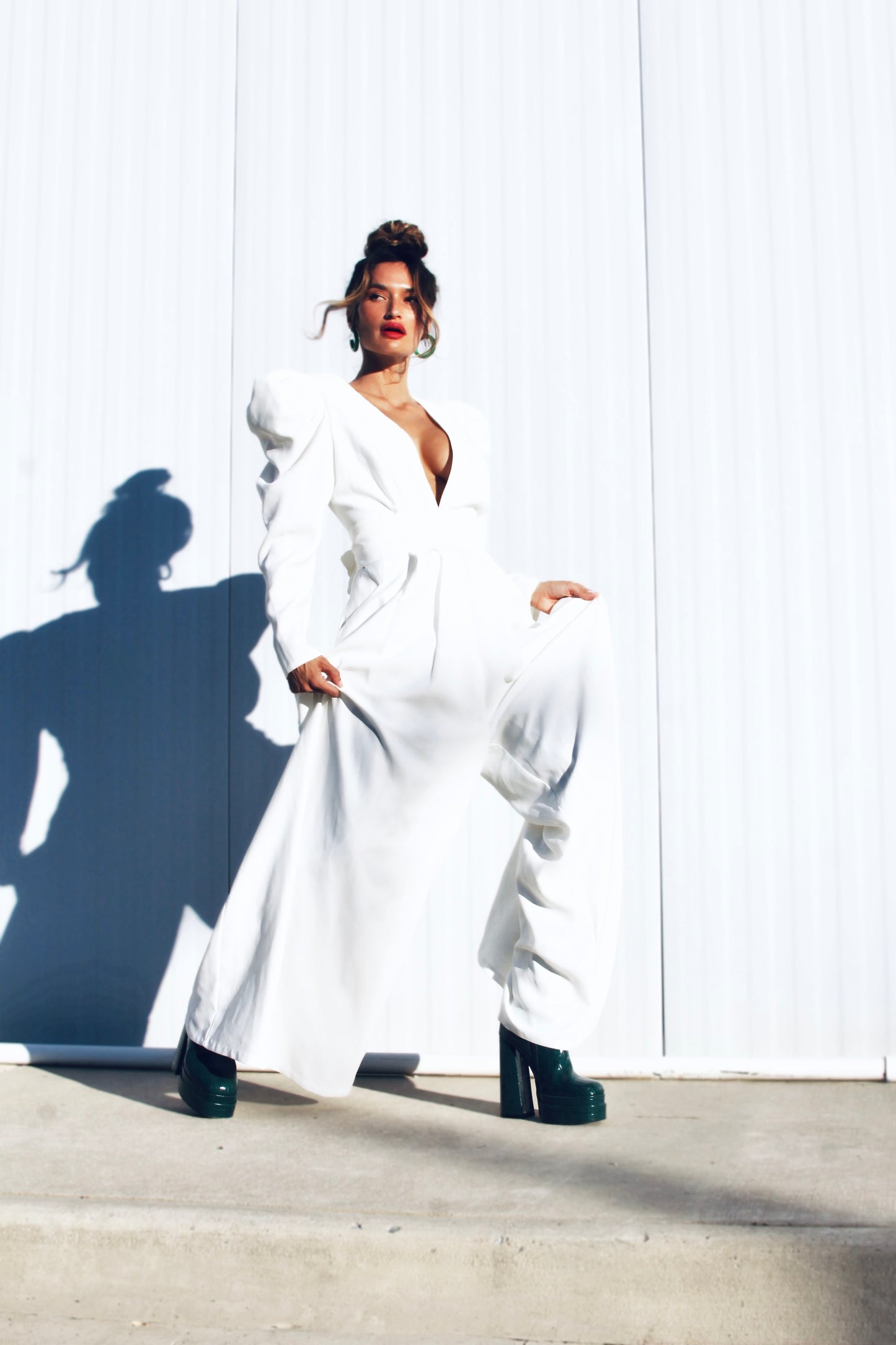 NEW HEIGHTS ultra wide-leg jumper, size 14 >> snow white