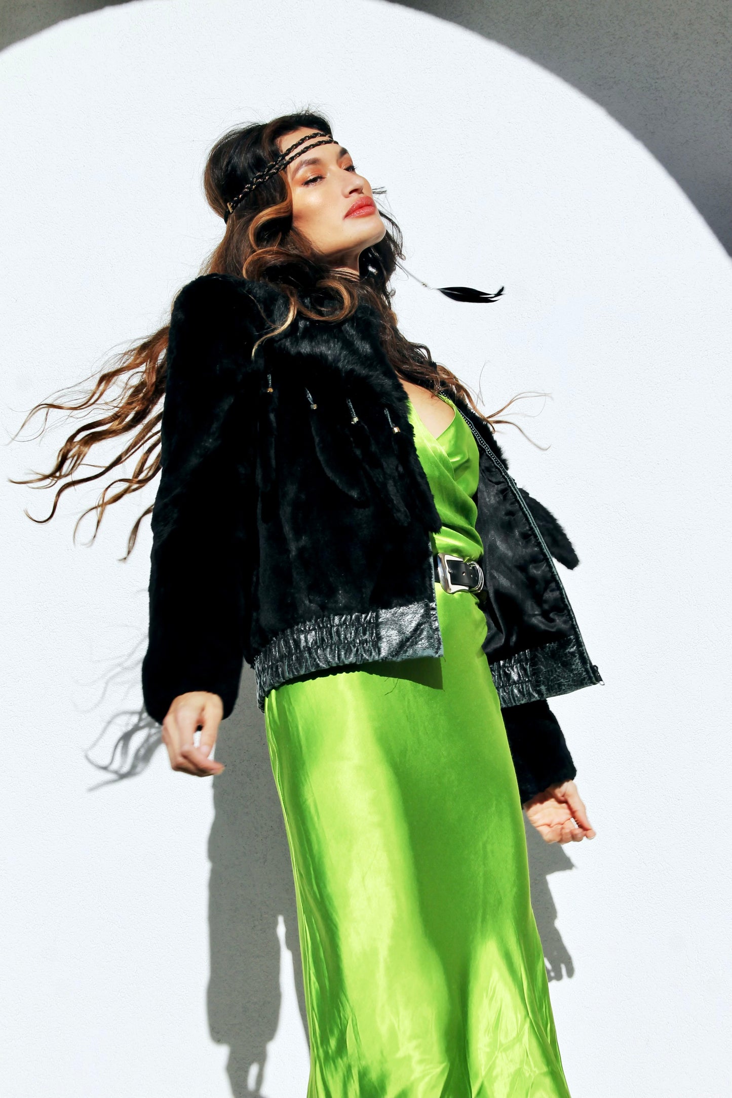 FOXY BY NATURE fur bomber, medium * VINTAGE + 100% GENUINE FUR + LEATHER + FOXY FAVE* >> black