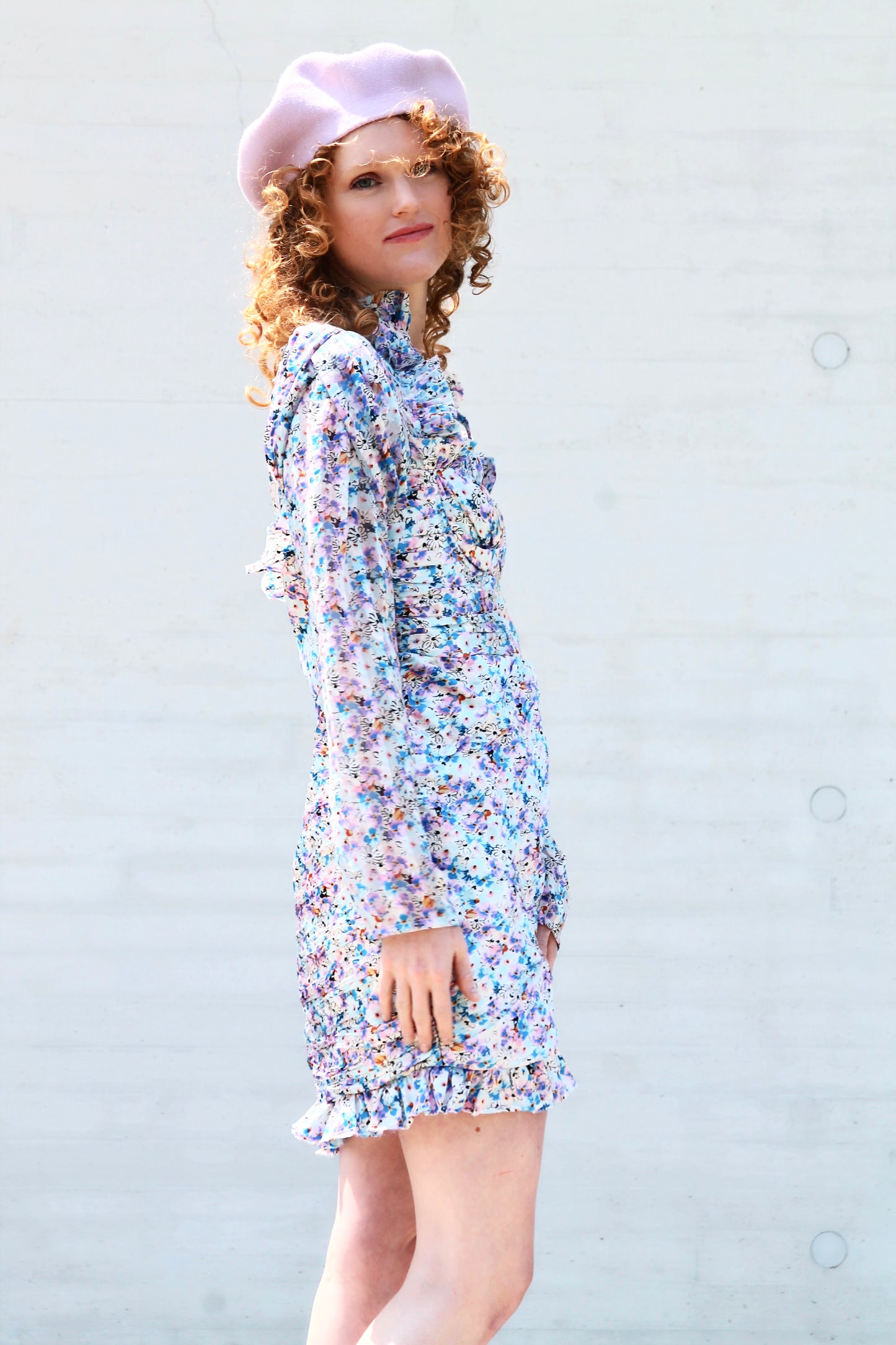 EDITORIAL floral ruched satin corset mini dress, size 8 *ASOS*