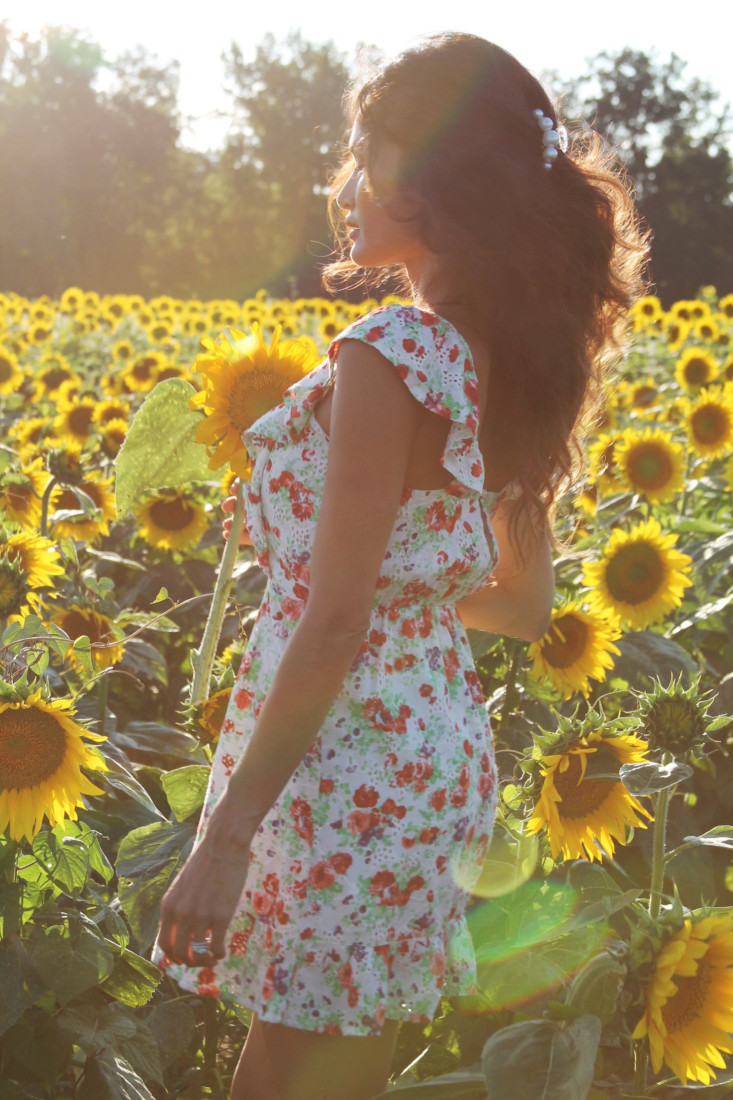 FLOWER FIELDS eyelet embroidered floral sundress, XS