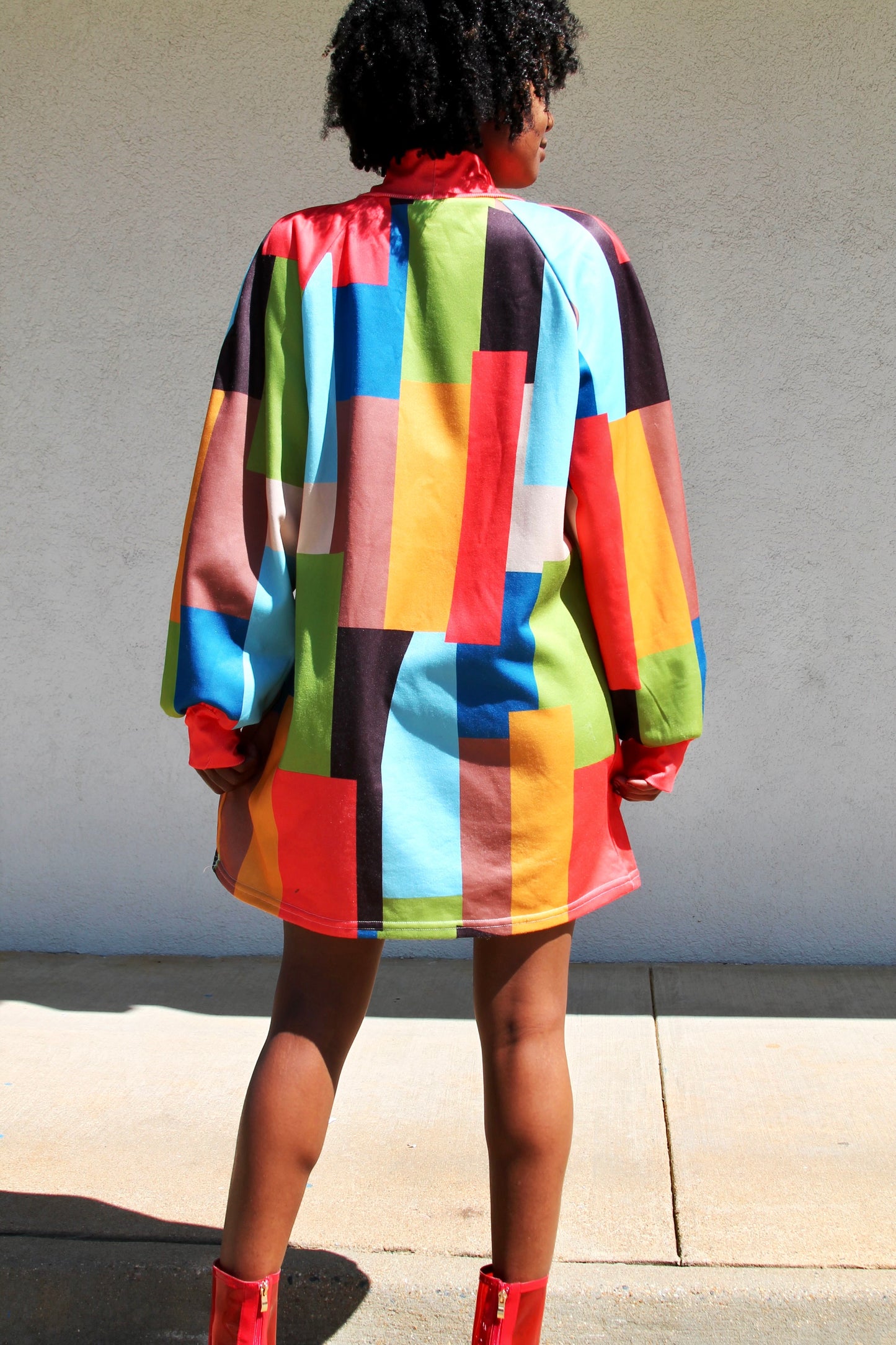 ATTRACT color-block mod sweater dress, XL