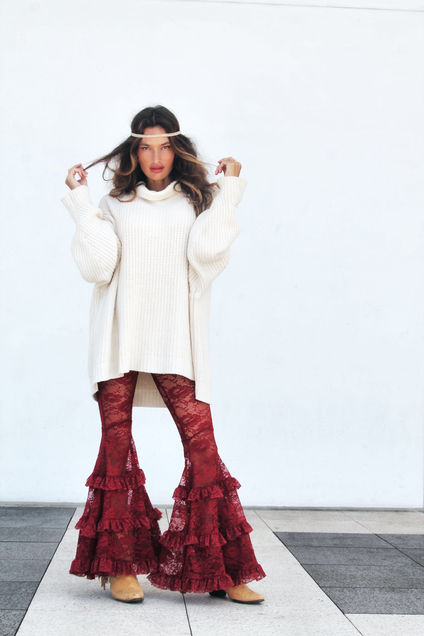 WILD OATS oversized knit sweater, XL *FREE PEOPLE* >> oatmeal