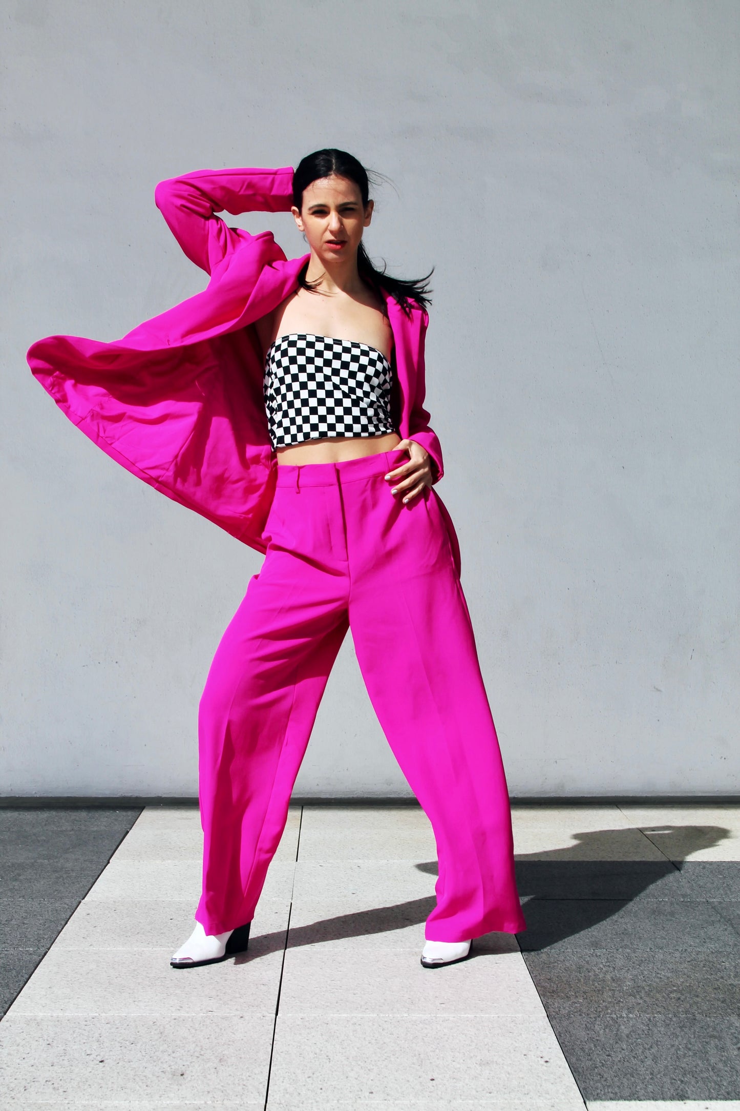 PERFECT STORM hot pink blazer + pants 2 piece set, medium