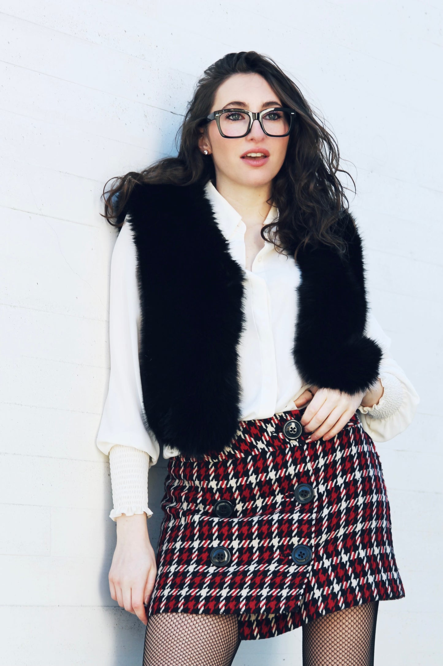 OFFICE BABE houndstooth mini skirt, size 4