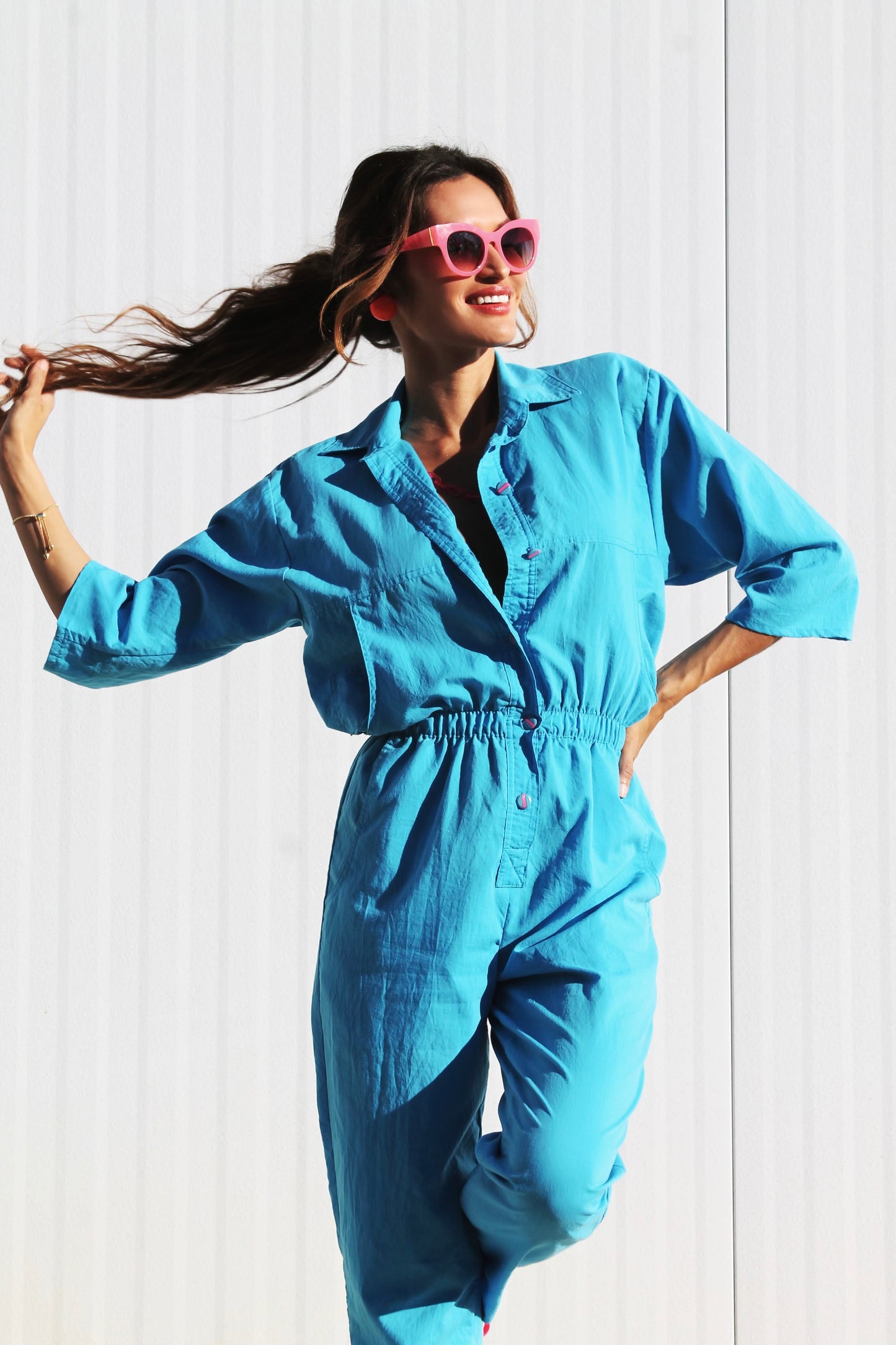 JOY RIDE electric blue jumpsuit, small *VINTAGE*