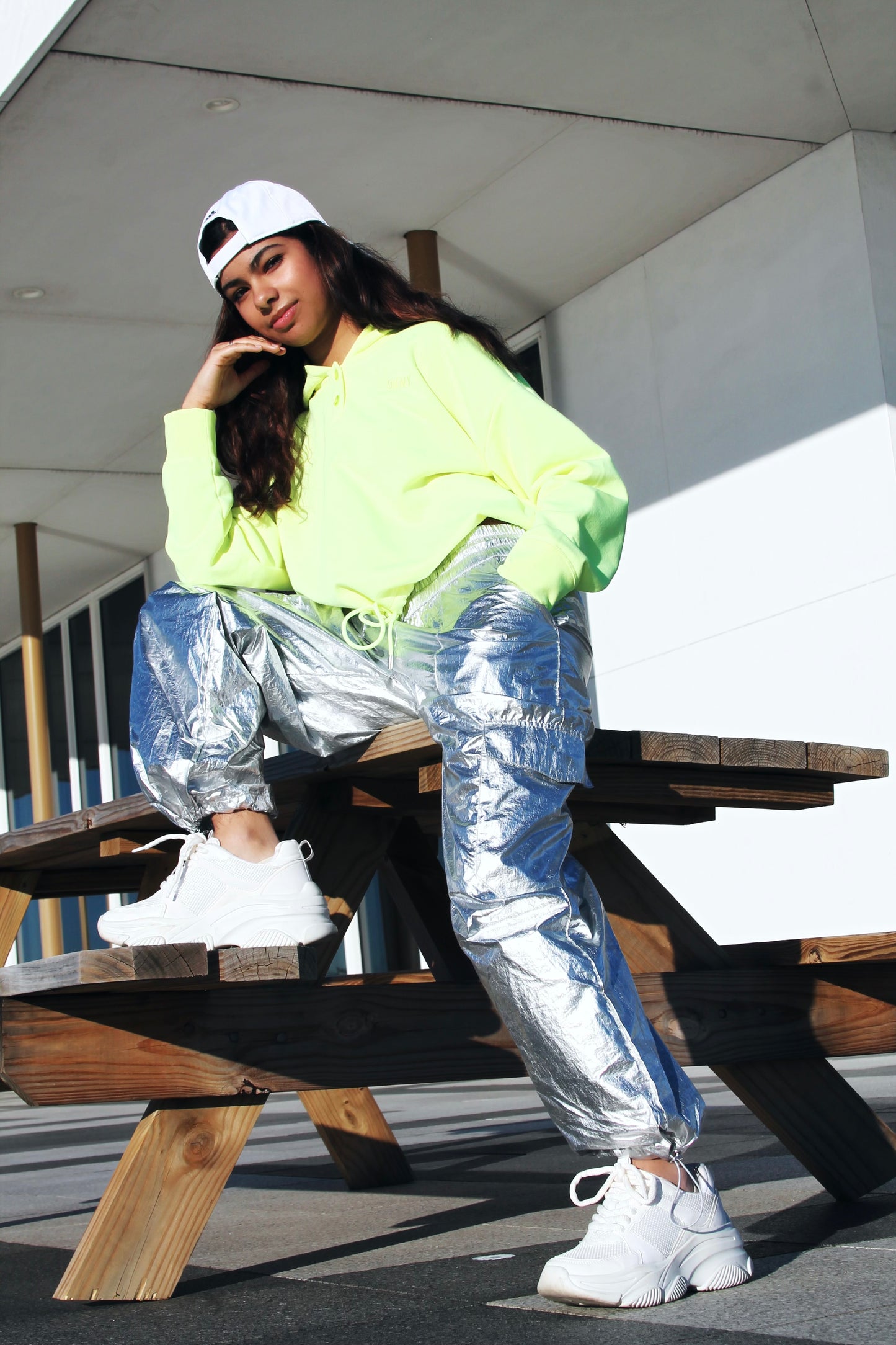 SAY IT LIKE YOU MEAN IT neon hoodie, large *DKNY*