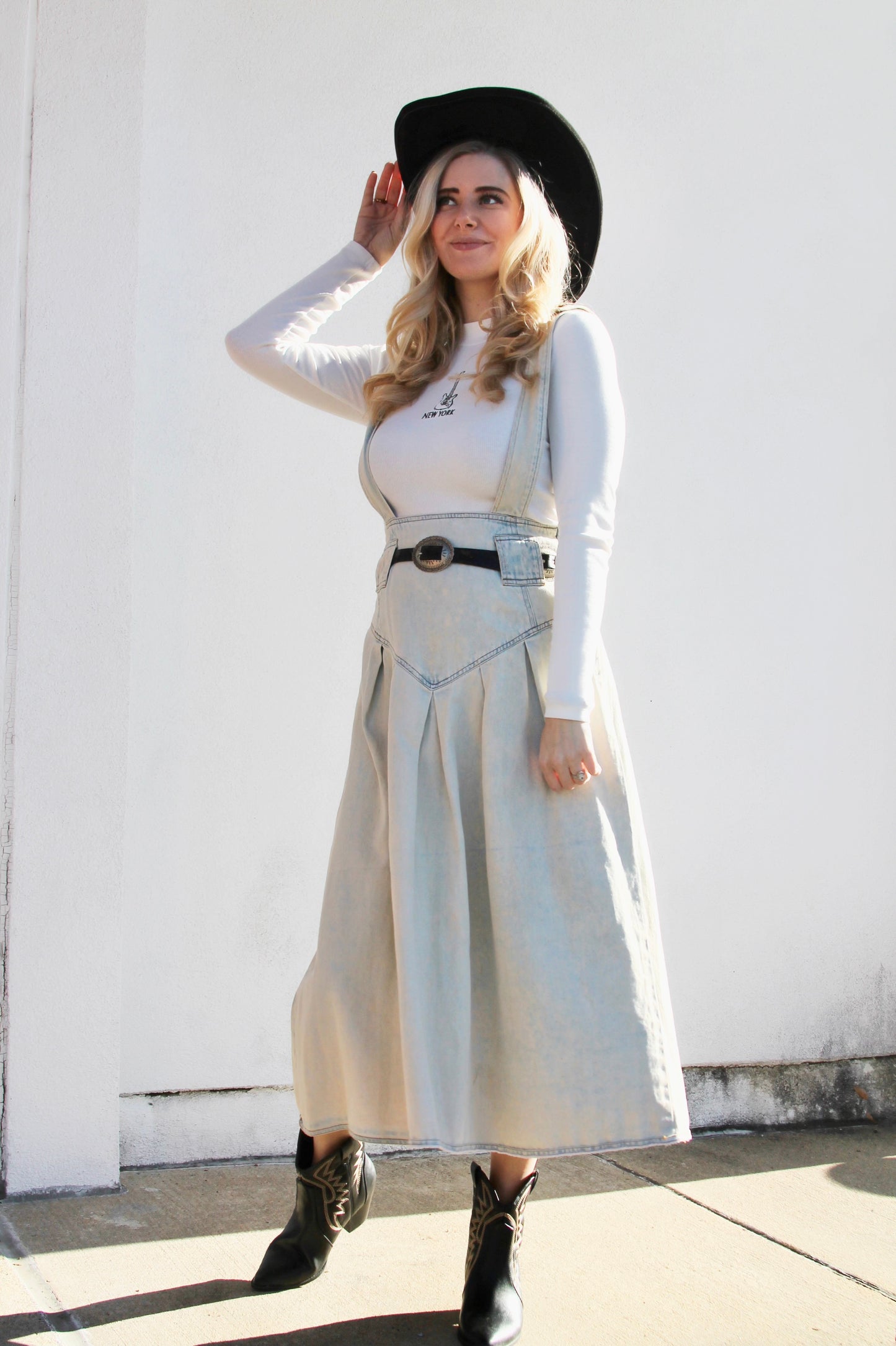 JUKEBOX denim overall dress, size 11 *VINTAGE JONI BLAIR*