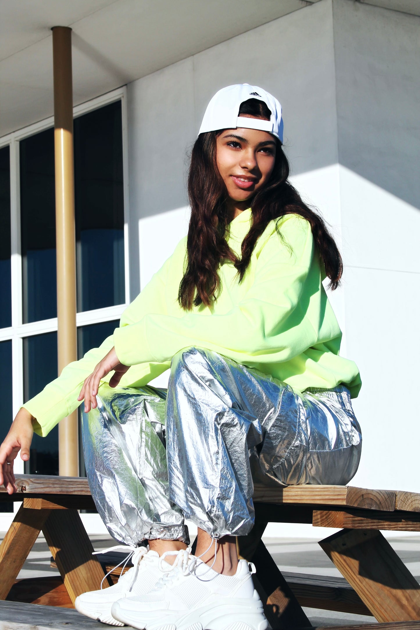 SAY IT LIKE YOU MEAN IT neon hoodie, large *DKNY*