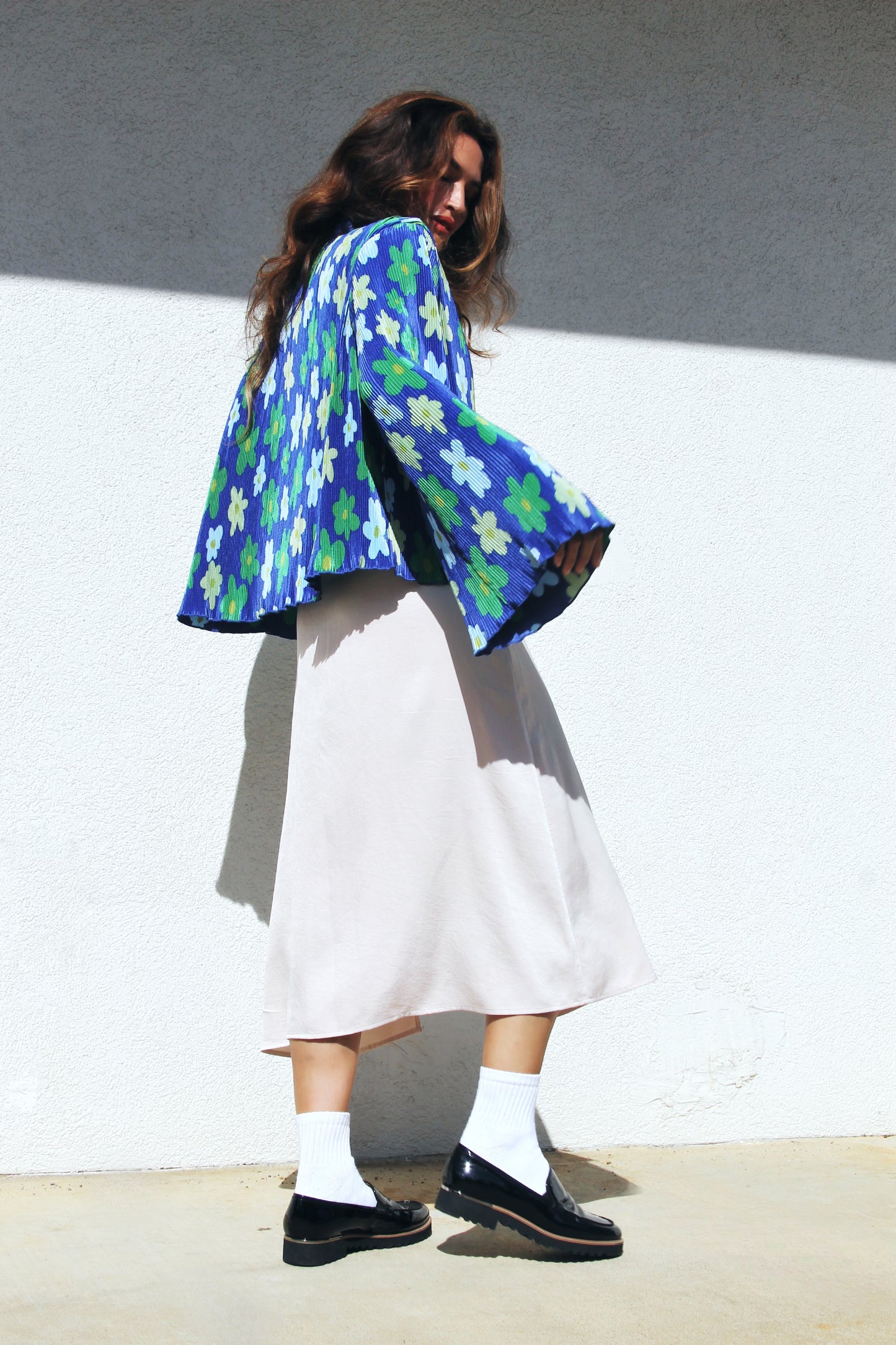 LEO SZN 3.0 retro + floral plisse button down *VINTAGE* XL