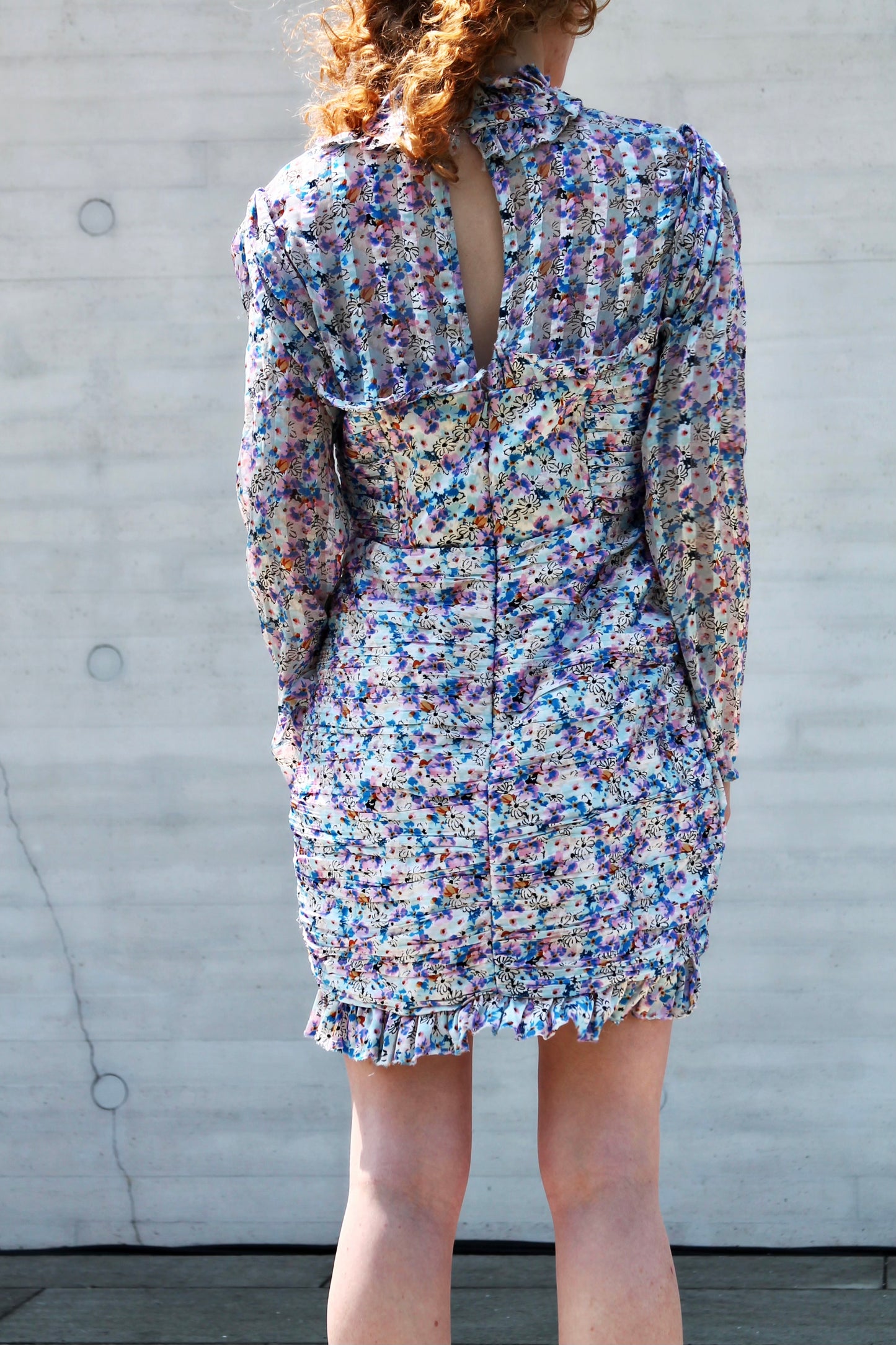 EDITORIAL floral ruched satin corset mini dress, size 8 *ASOS*