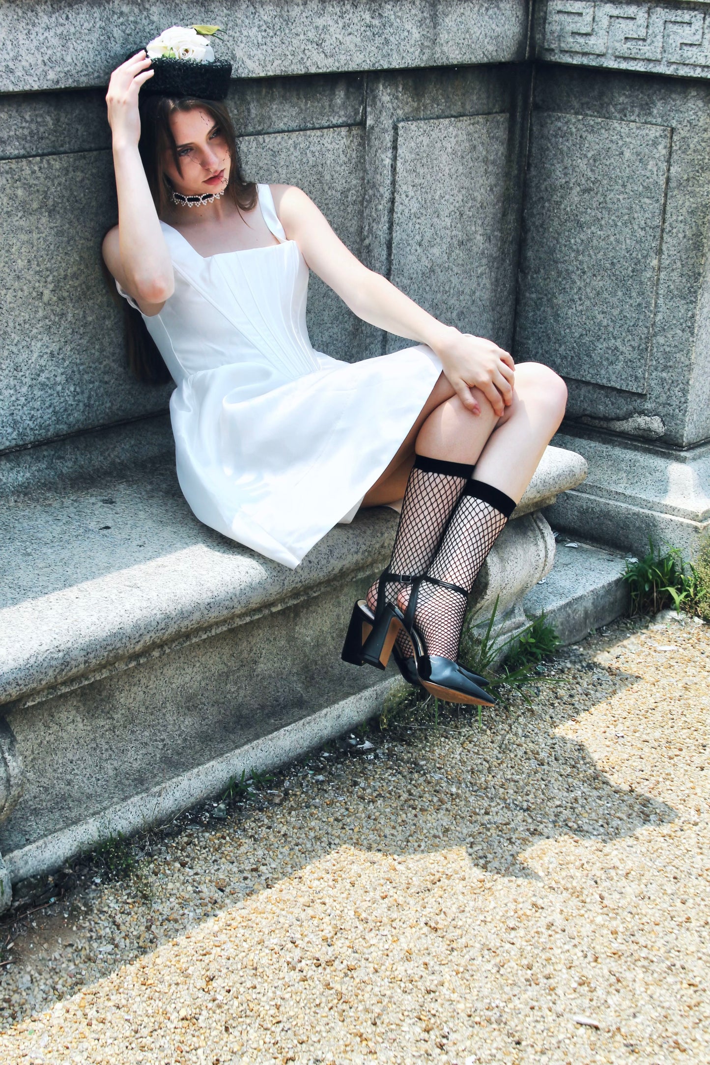 THE CROWN corset mini dress, small *FOXY FAVE* >> white as snow