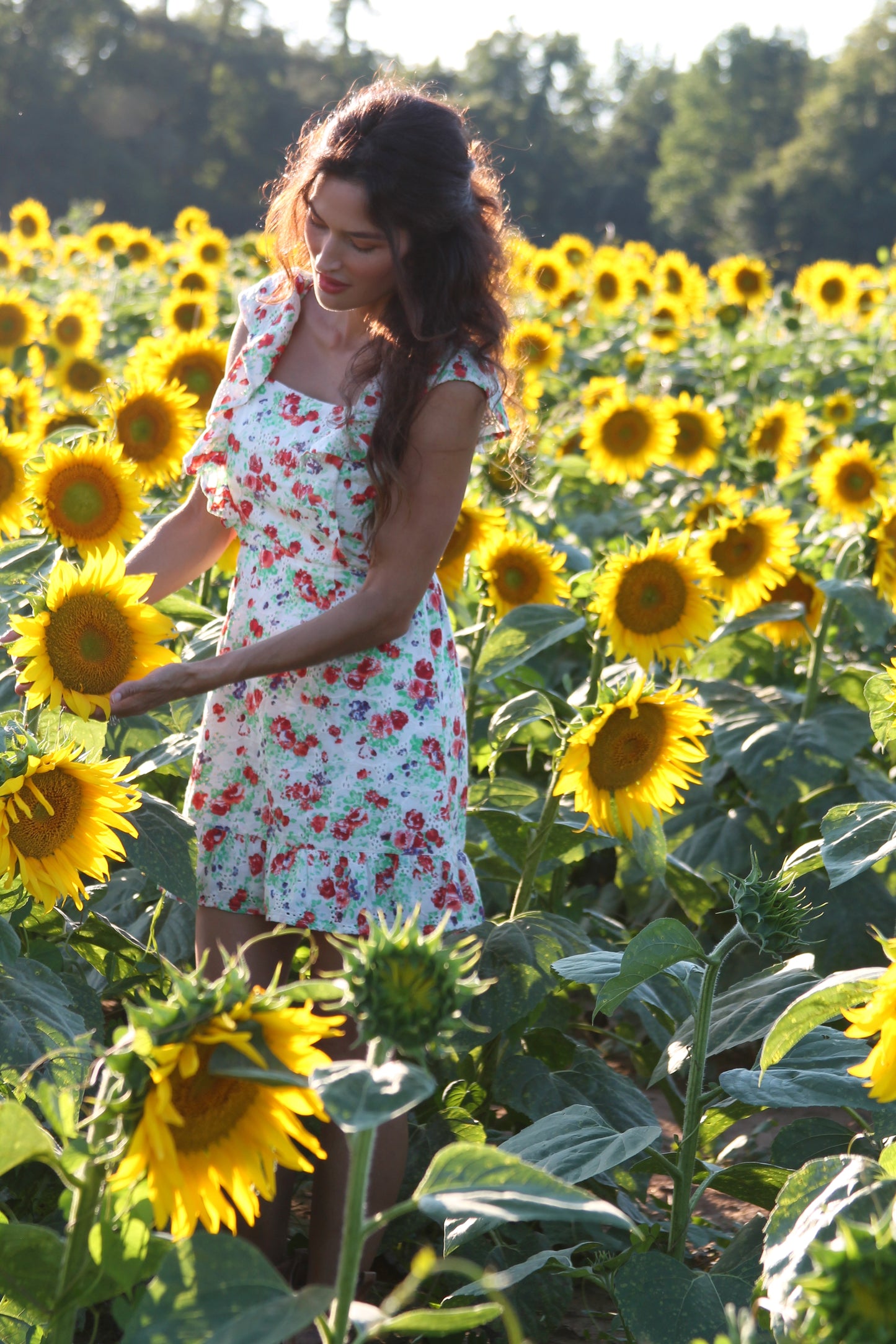 FLOWER FIELDS eyelet embroidered floral sundress, XS