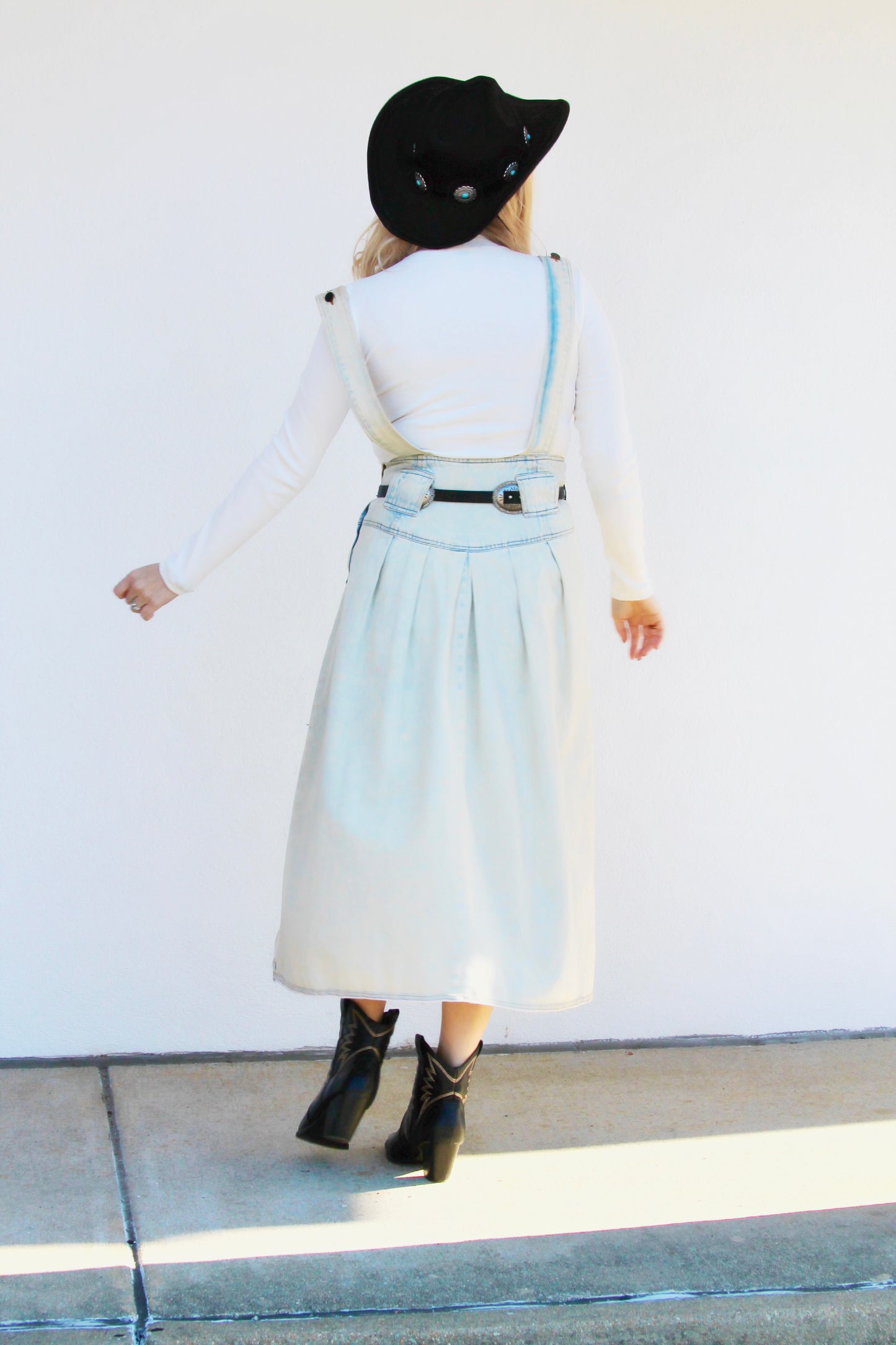 JUKEBOX denim overall dress, size 11 *VINTAGE JONI BLAIR*