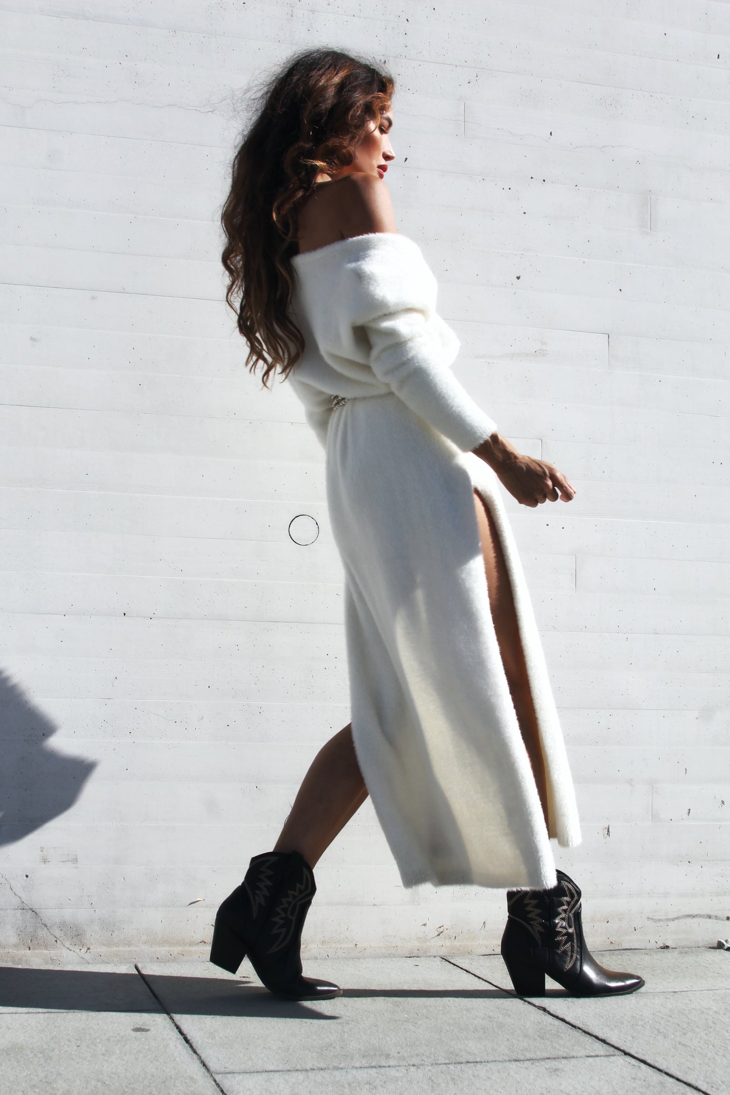 CAPRICORN SZN 3.0 fuzzy maxi sweater dress *FREE PEOPLE* >> cream