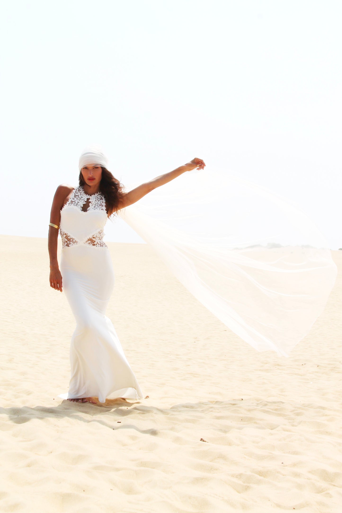 OPEN SKY mermaid maxi dress with lace detail, small