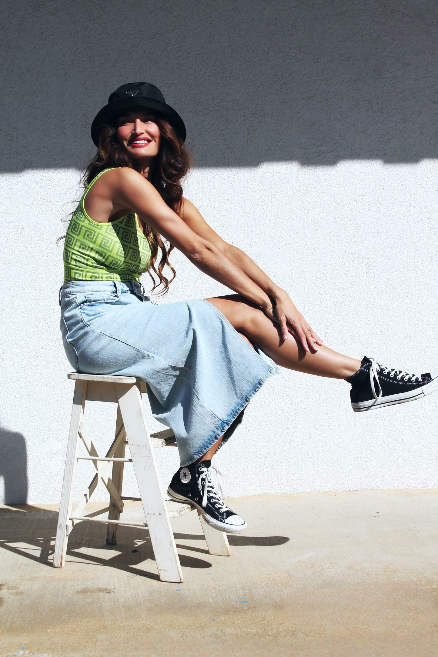 FINESSE denim midi skirt, medium