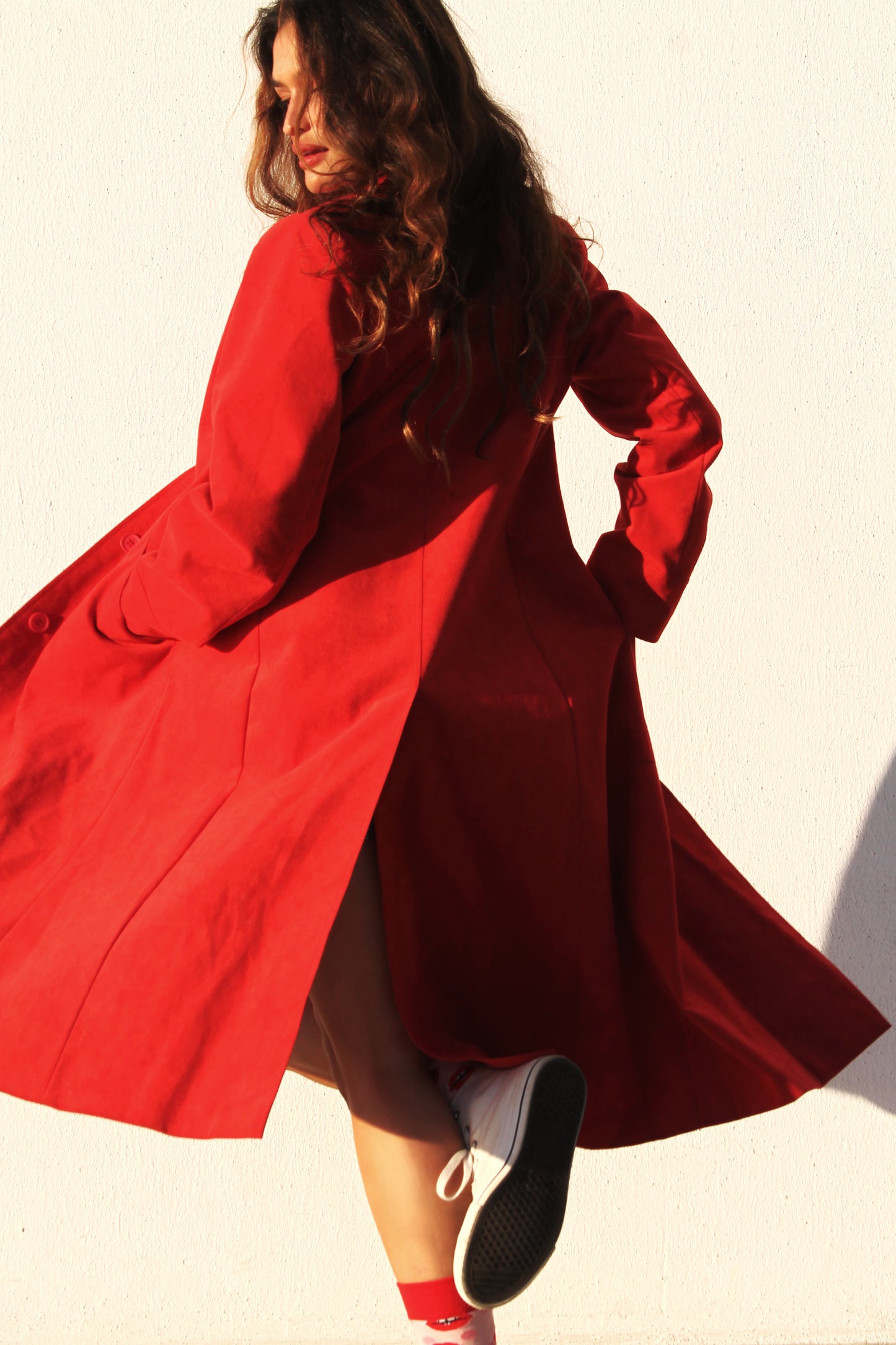 CAPTION THIS vegan suede coat, size 8 *VINTAGE*