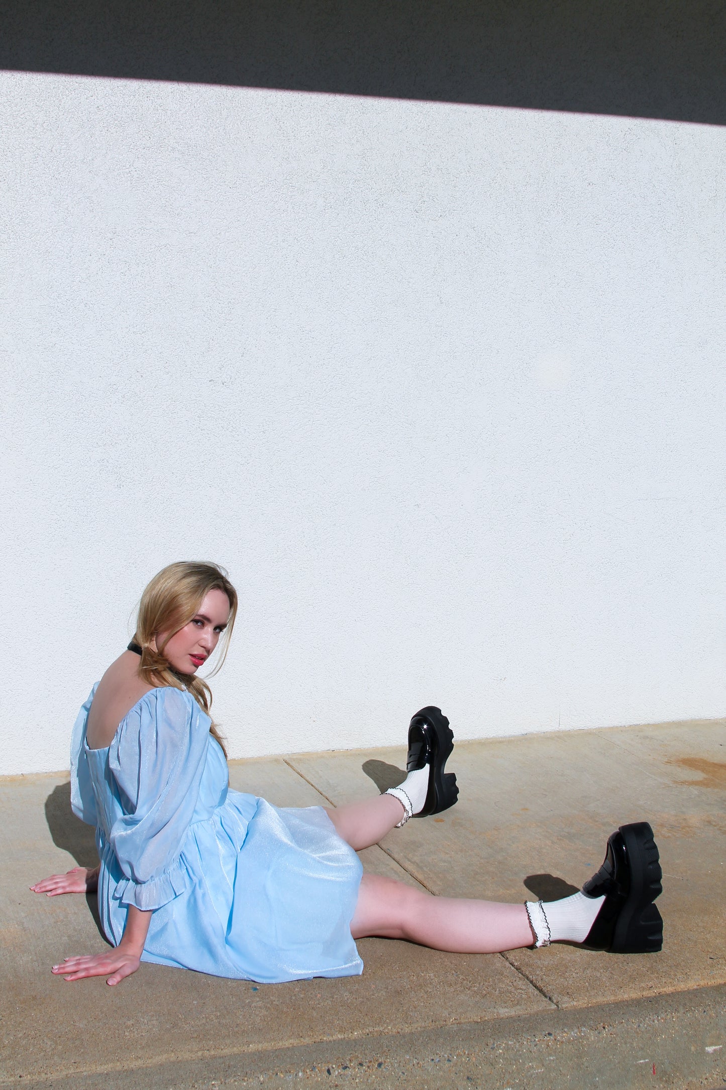 ALICE powder blue babydoll dress, XL