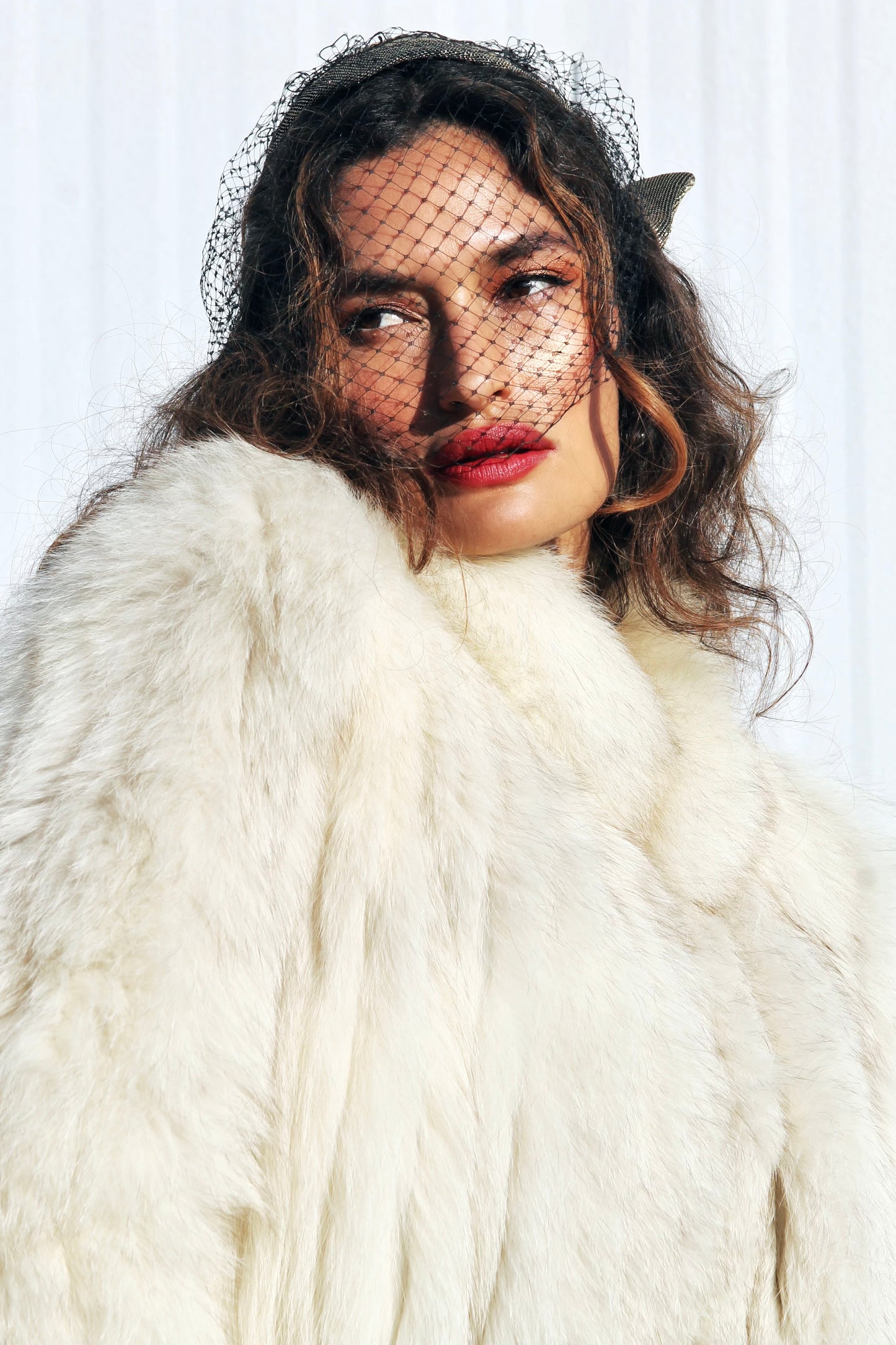 FOXY SOCIETY fur coat, small/medium *VINTAGE + GENUINE FOX FUR, SILK, SUEDE + JACQUES SAINT LAURENT*