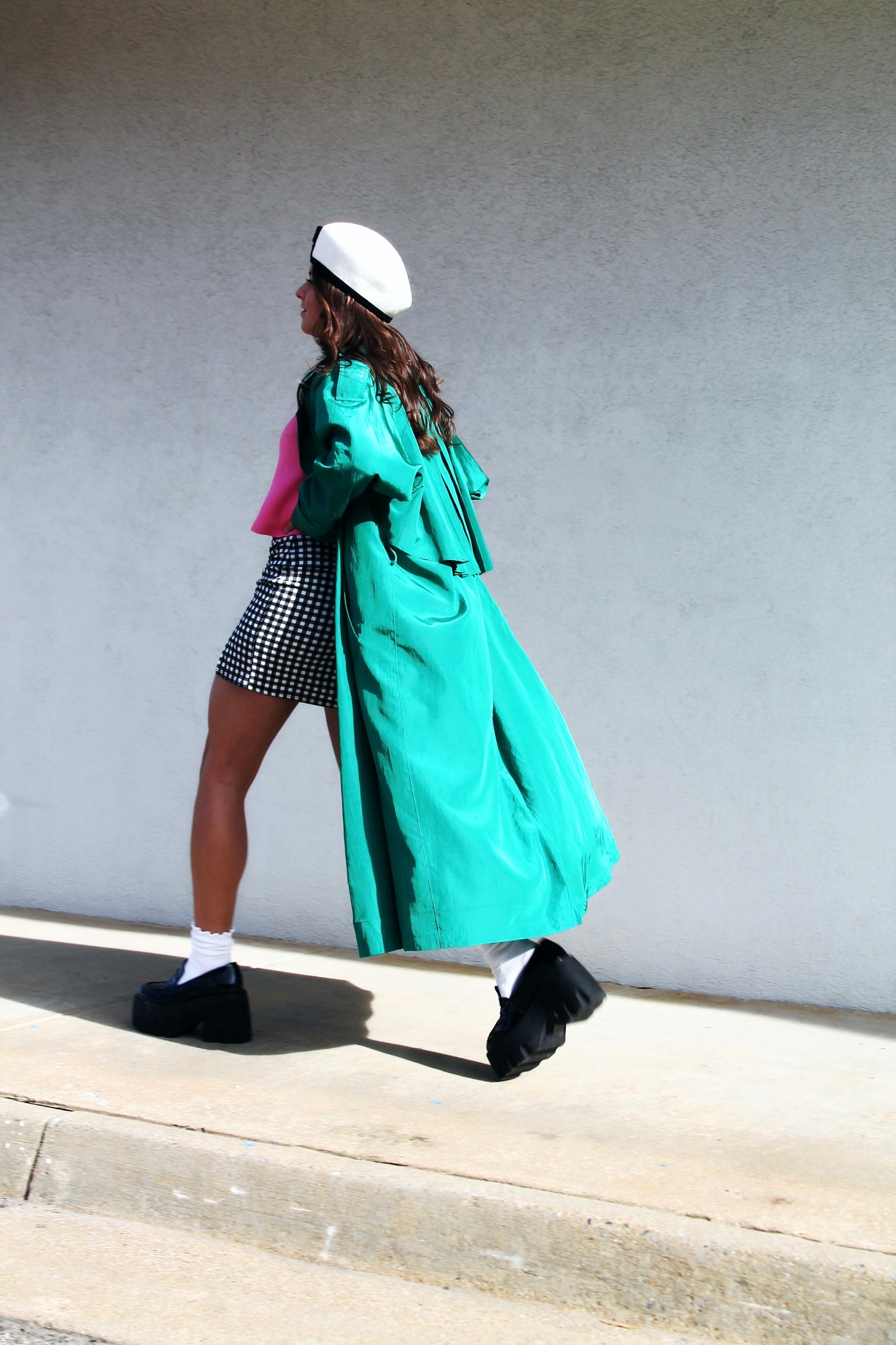 EMERALD FIXATION lightweight maxi trench coat, size 10 *VINTAGE*