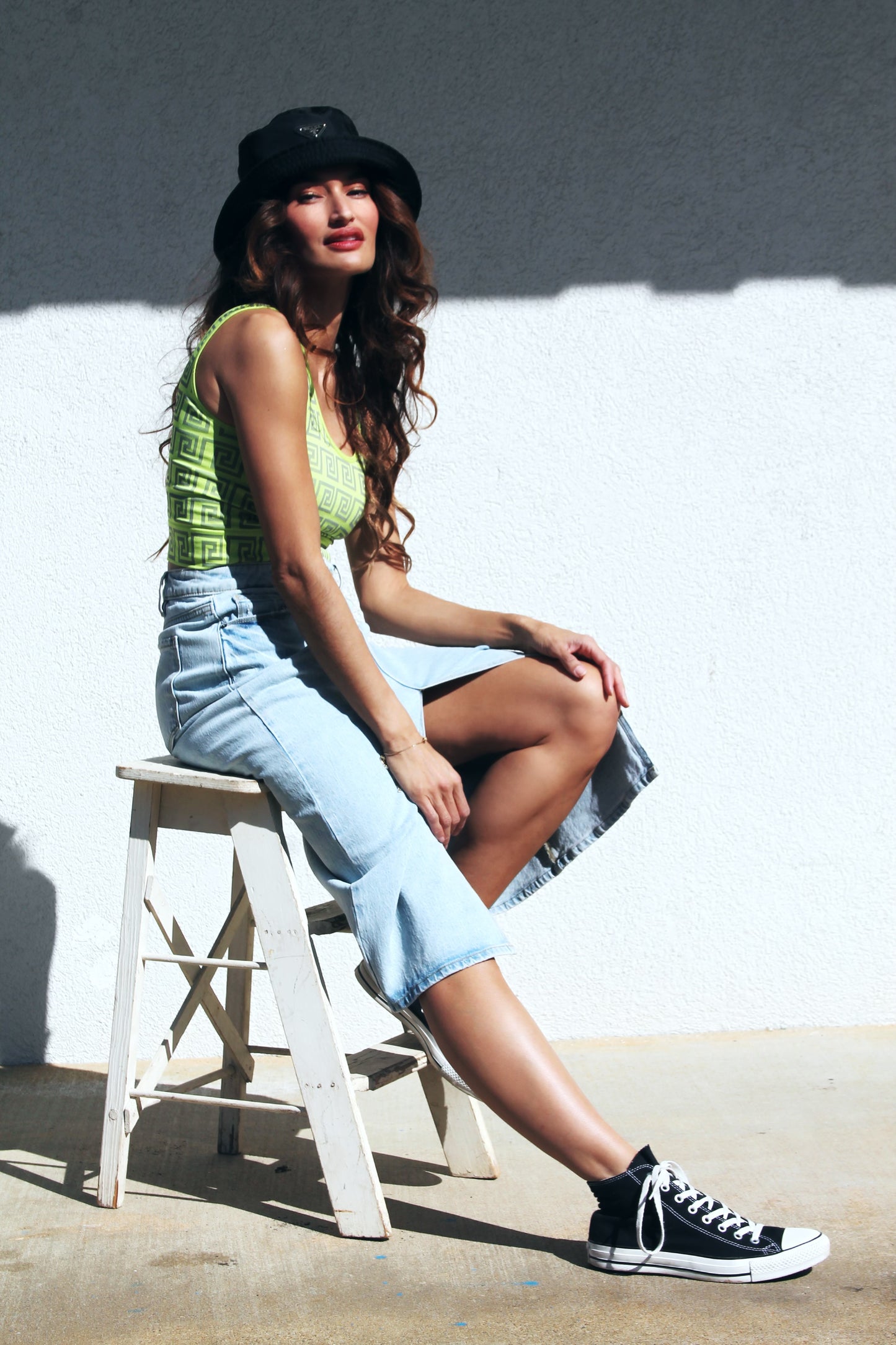 FINESSE denim midi skirt, medium