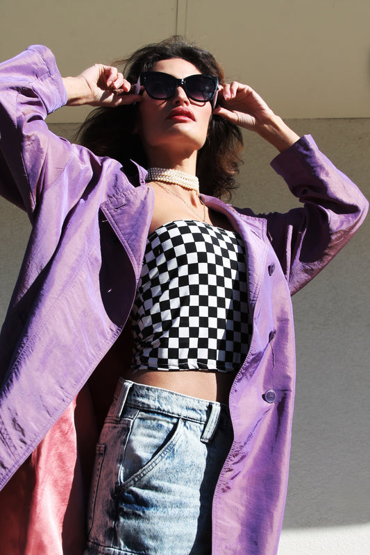 MERMAIDCORE effervescent purple trench coat, size 10 *VINTAGE*