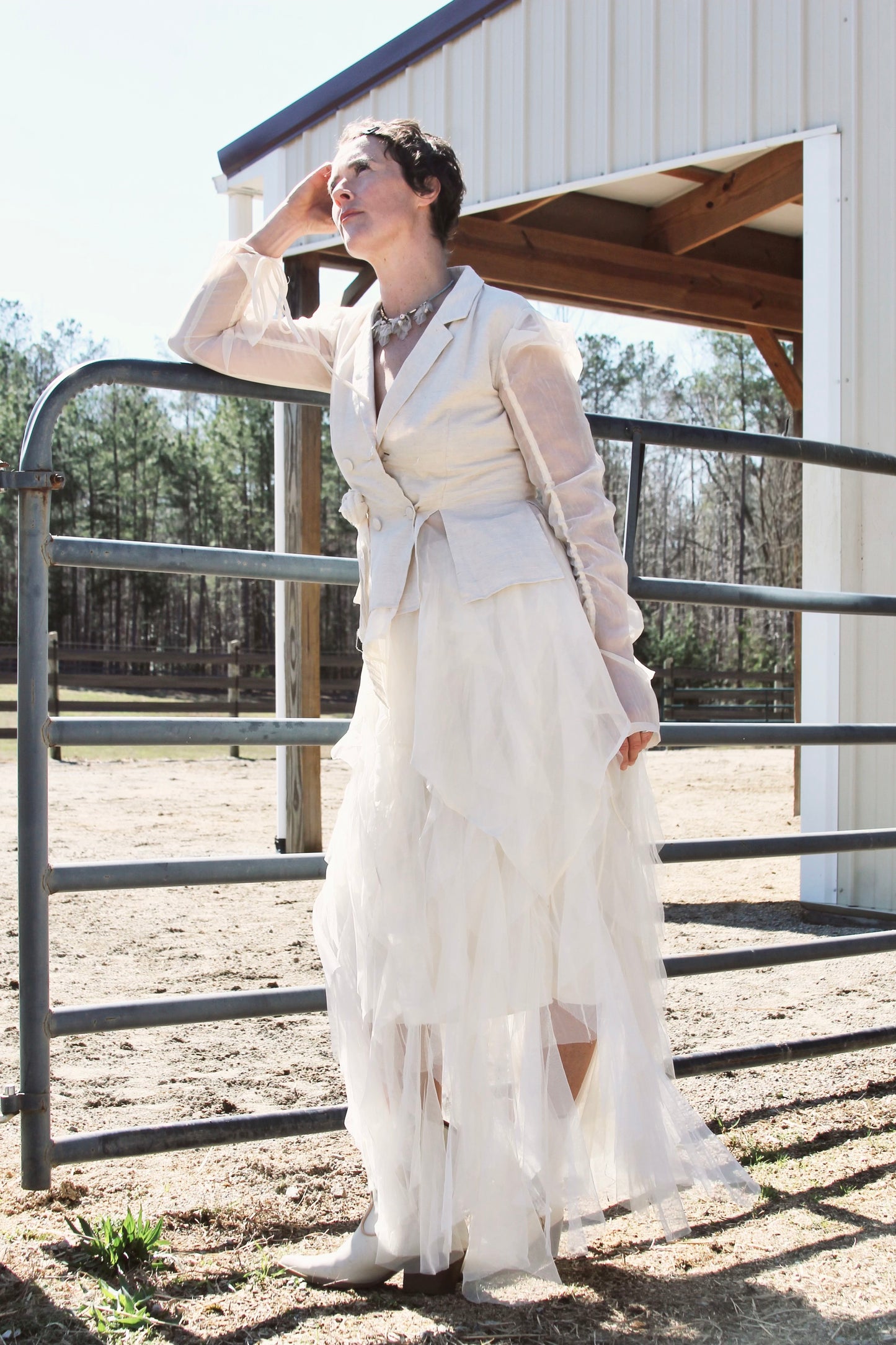 A BEAUTIFUL ENCOUNTER avant-garde + airy shirt blazer, large *VINTAGE + FOXY FAVE* >> buttercream