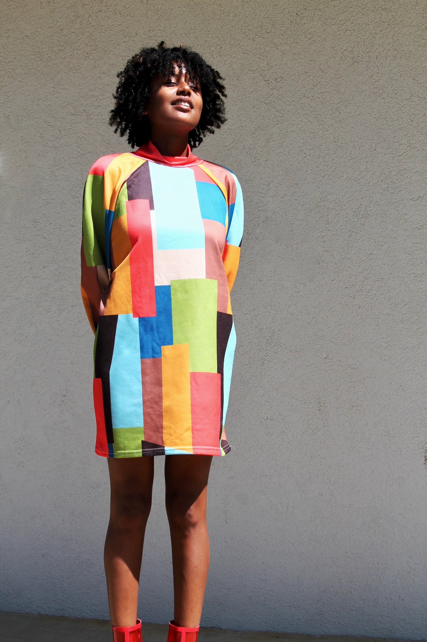 ATTRACT color-block mod sweater dress, XL