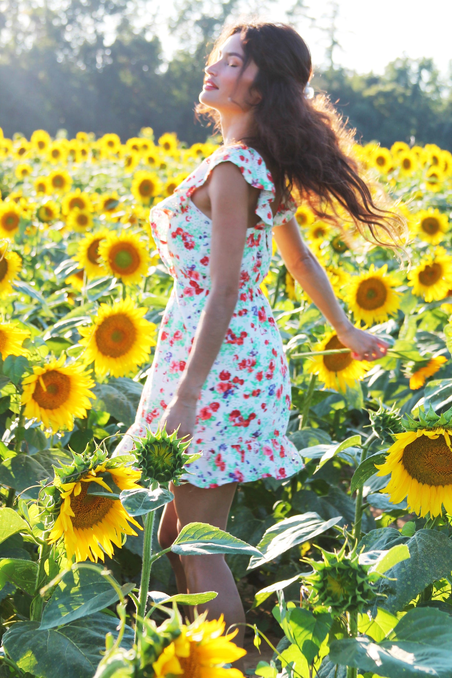 FLOWER FIELDS eyelet embroidered floral sundress, XS