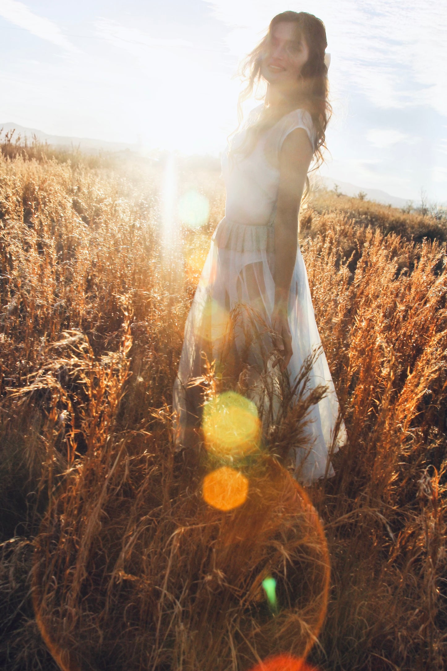 MEMORIES OF THE SUN completely sheer midi dress *FOXY FAVE* in antique blue