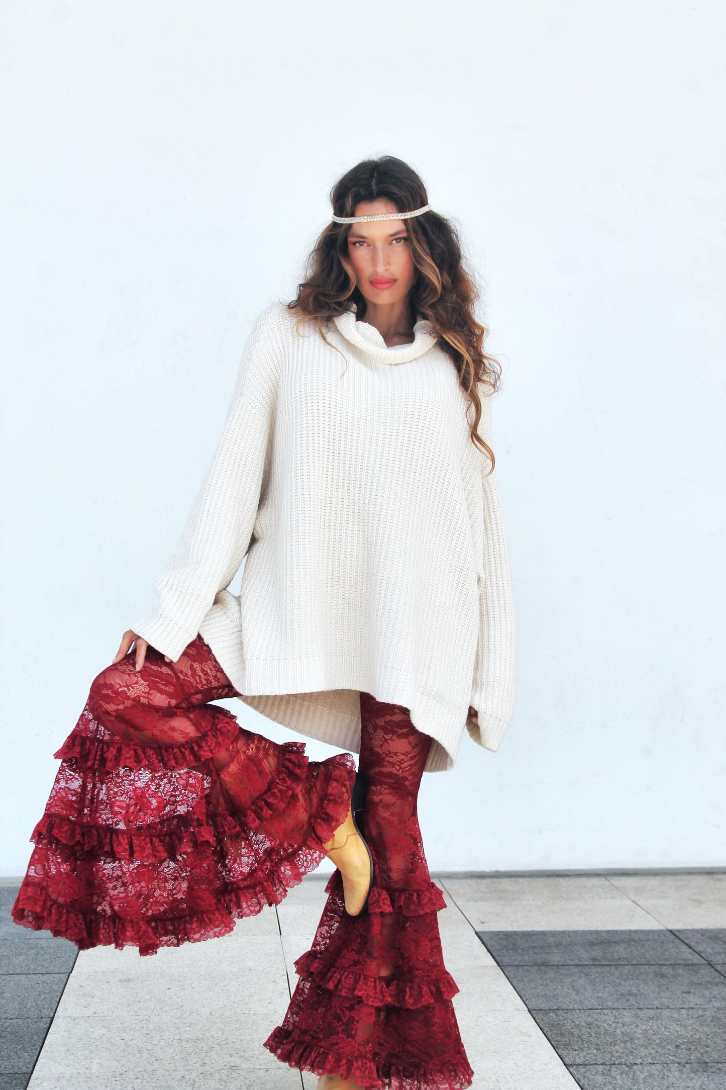 WILD OATS oversized knit sweater, XL *FREE PEOPLE* >> oatmeal