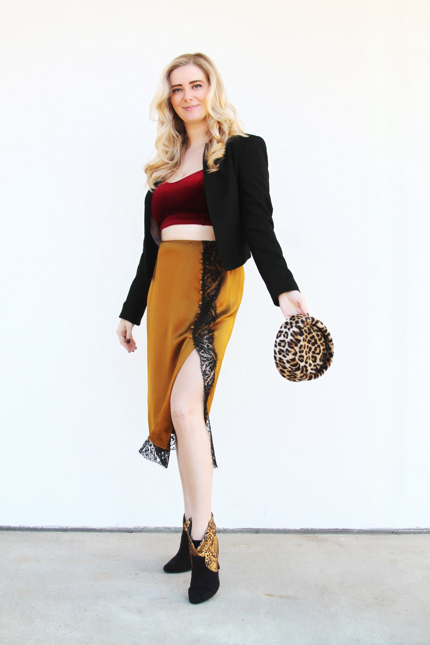 MANHATTAN GLOW satin + lace midi skirt, large *VICTORIA’S SECRET*