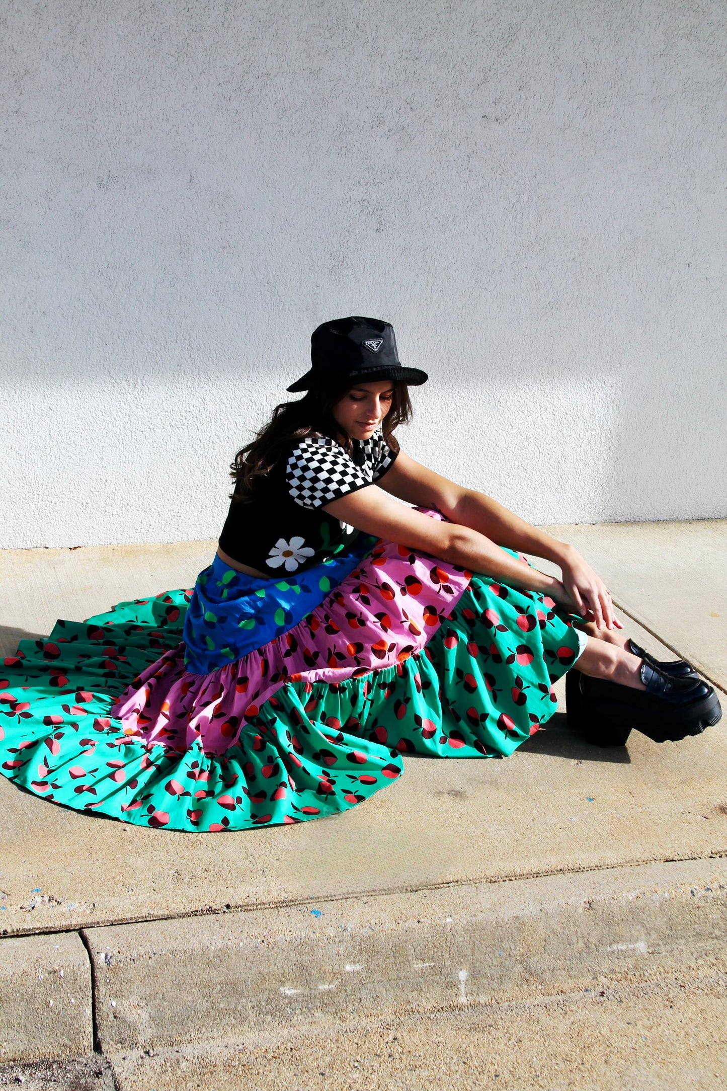 APPLE OF MY EYE color-block apple midi skirt, size 2 *KATE SPADE*