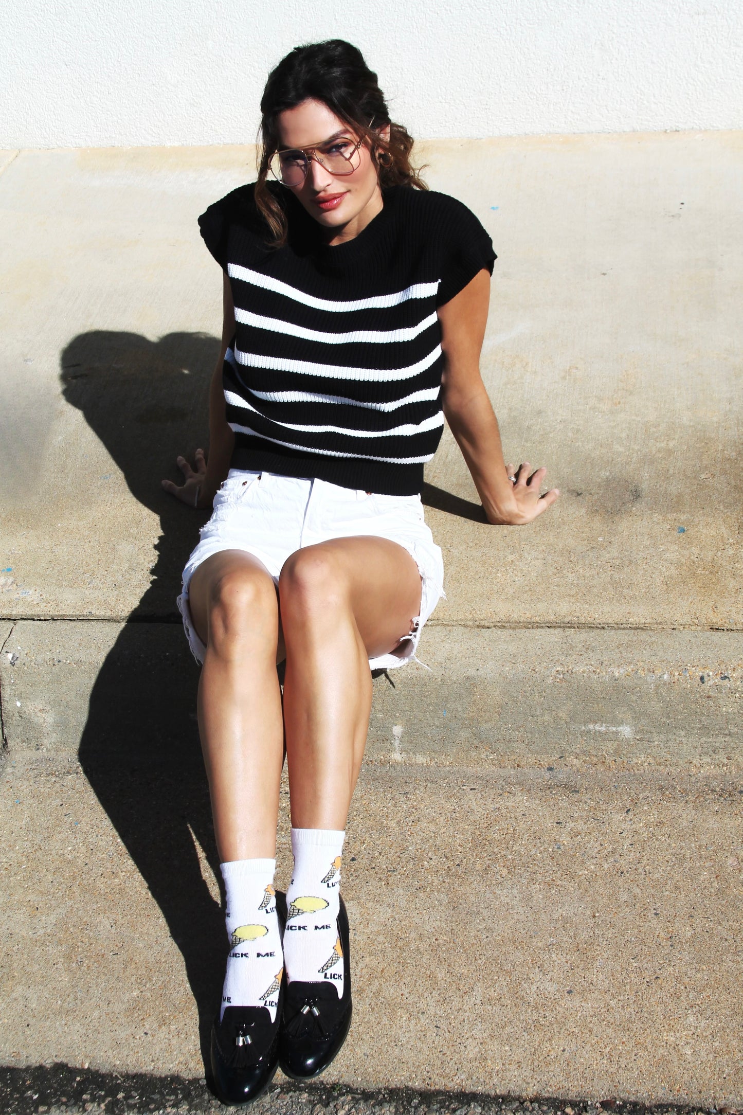 NEW CHAPTER striped knit top, medium