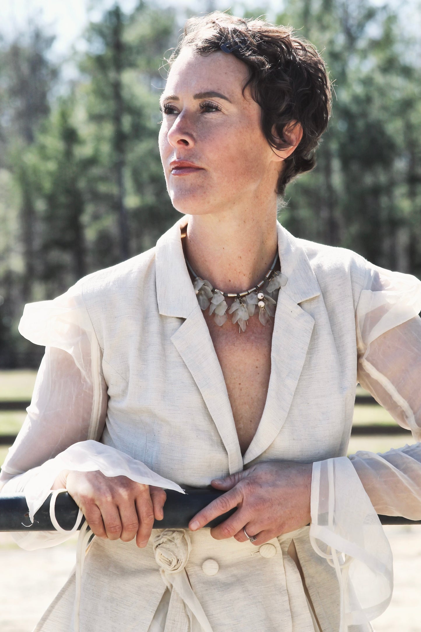 A BEAUTIFUL ENCOUNTER avant-garde + airy shirt blazer, large *VINTAGE + FOXY FAVE* >> buttercream