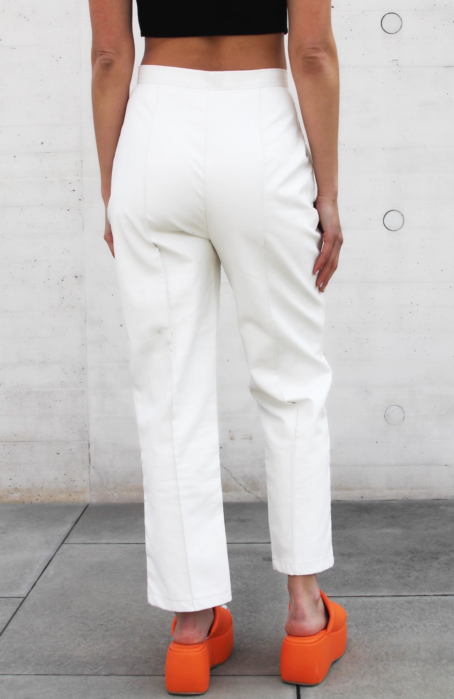 CURRENT MOOD vegan leather cropped trousers, size 6
