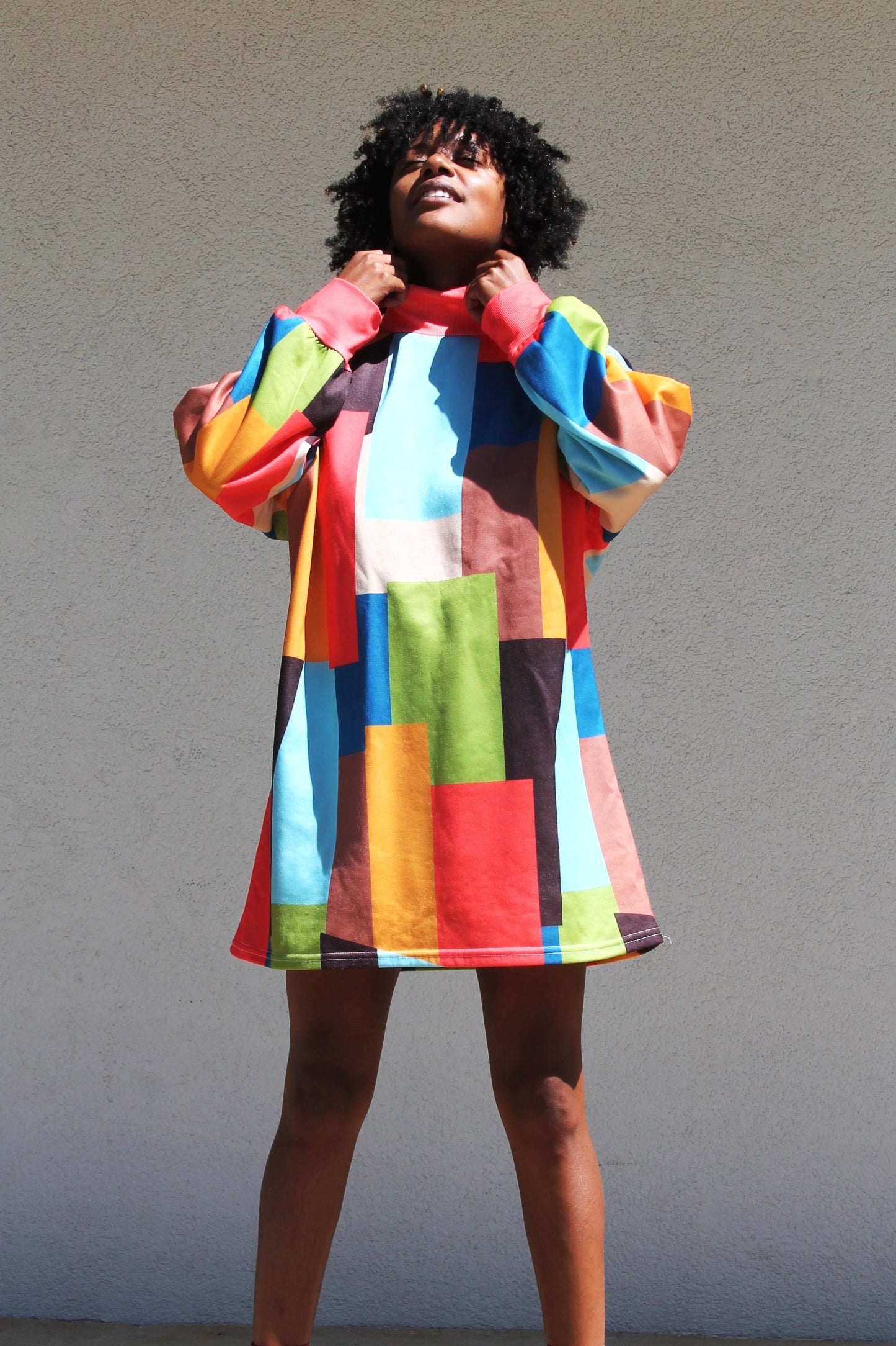 ATTRACT color-block mod sweater dress, XL