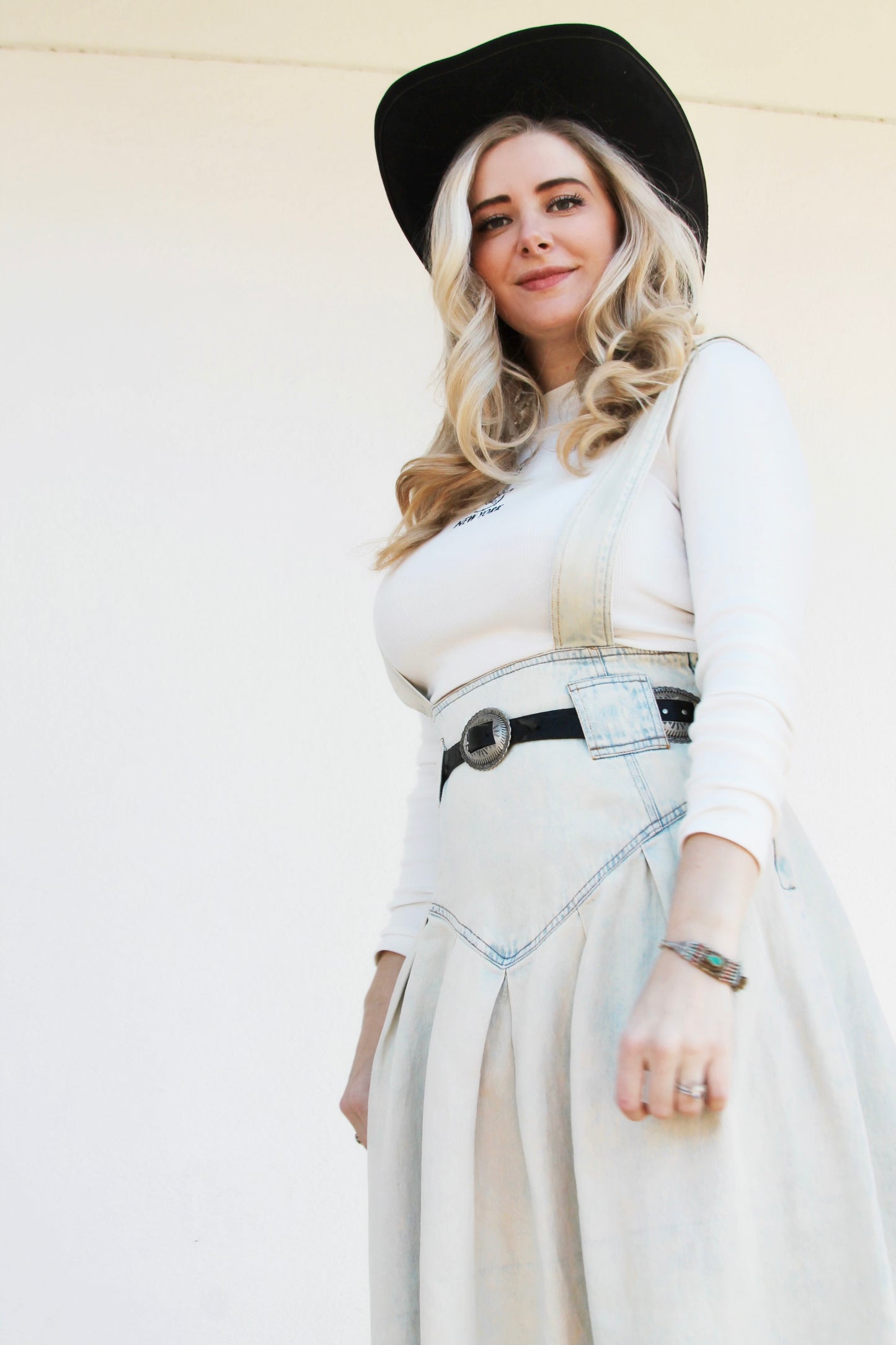 JUKEBOX denim overall dress, size 11 *VINTAGE JONI BLAIR*
