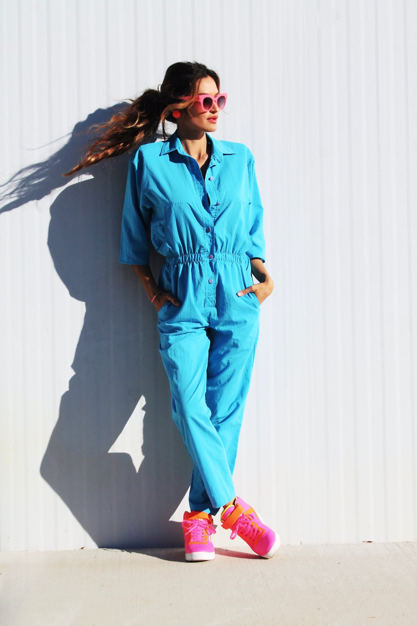 JOY RIDE electric blue jumpsuit, small *VINTAGE*
