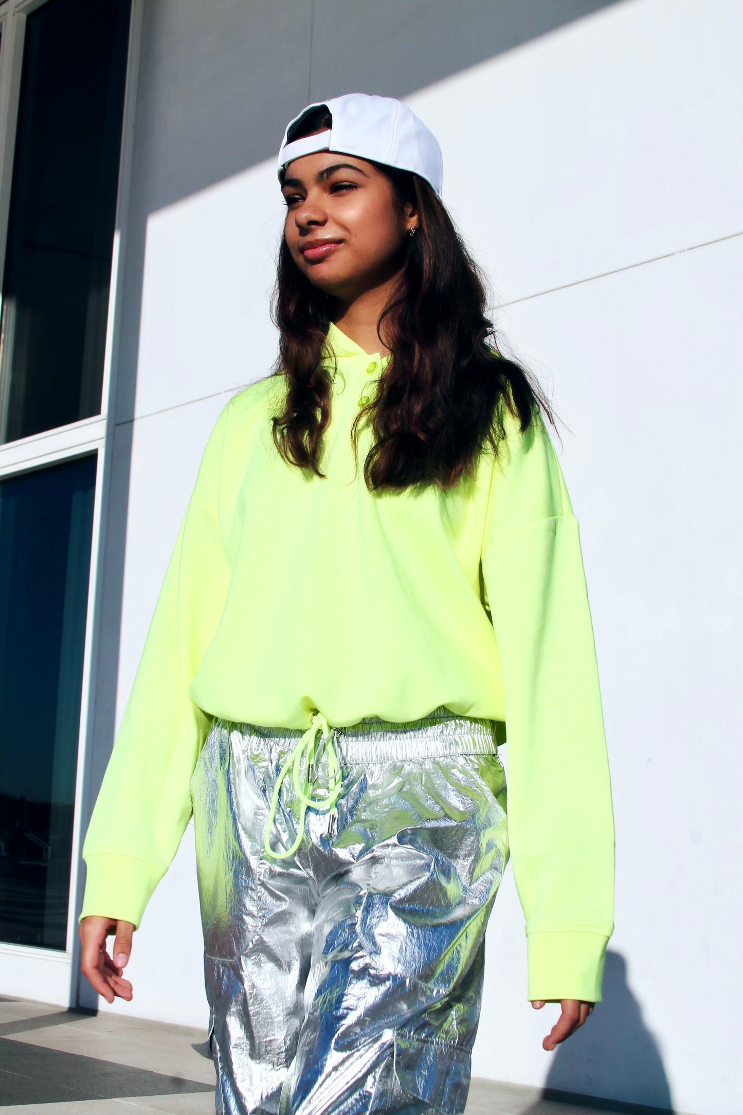 SAY IT LIKE YOU MEAN IT neon hoodie, large *DKNY*