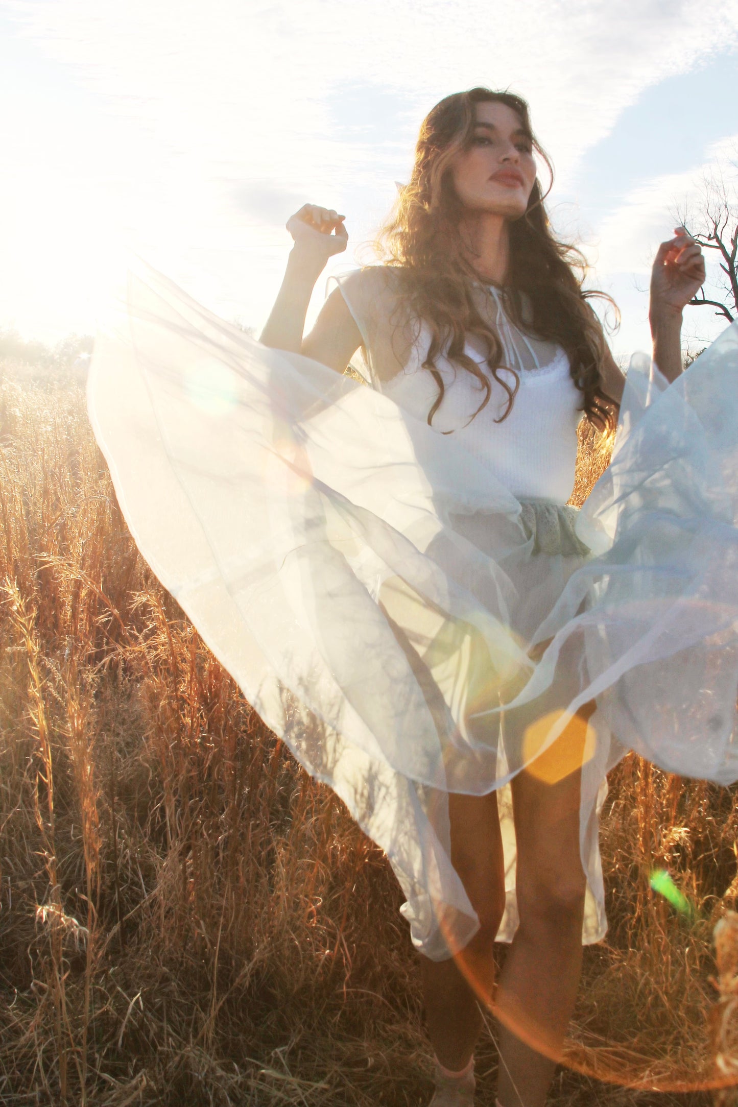 MEMORIES OF THE SUN completely sheer midi dress *FOXY FAVE* in antique blue