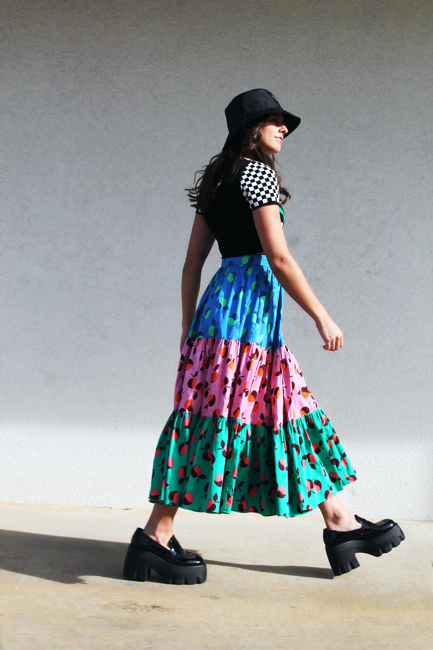 APPLE OF MY EYE color-block apple midi skirt, size 2 *KATE SPADE*