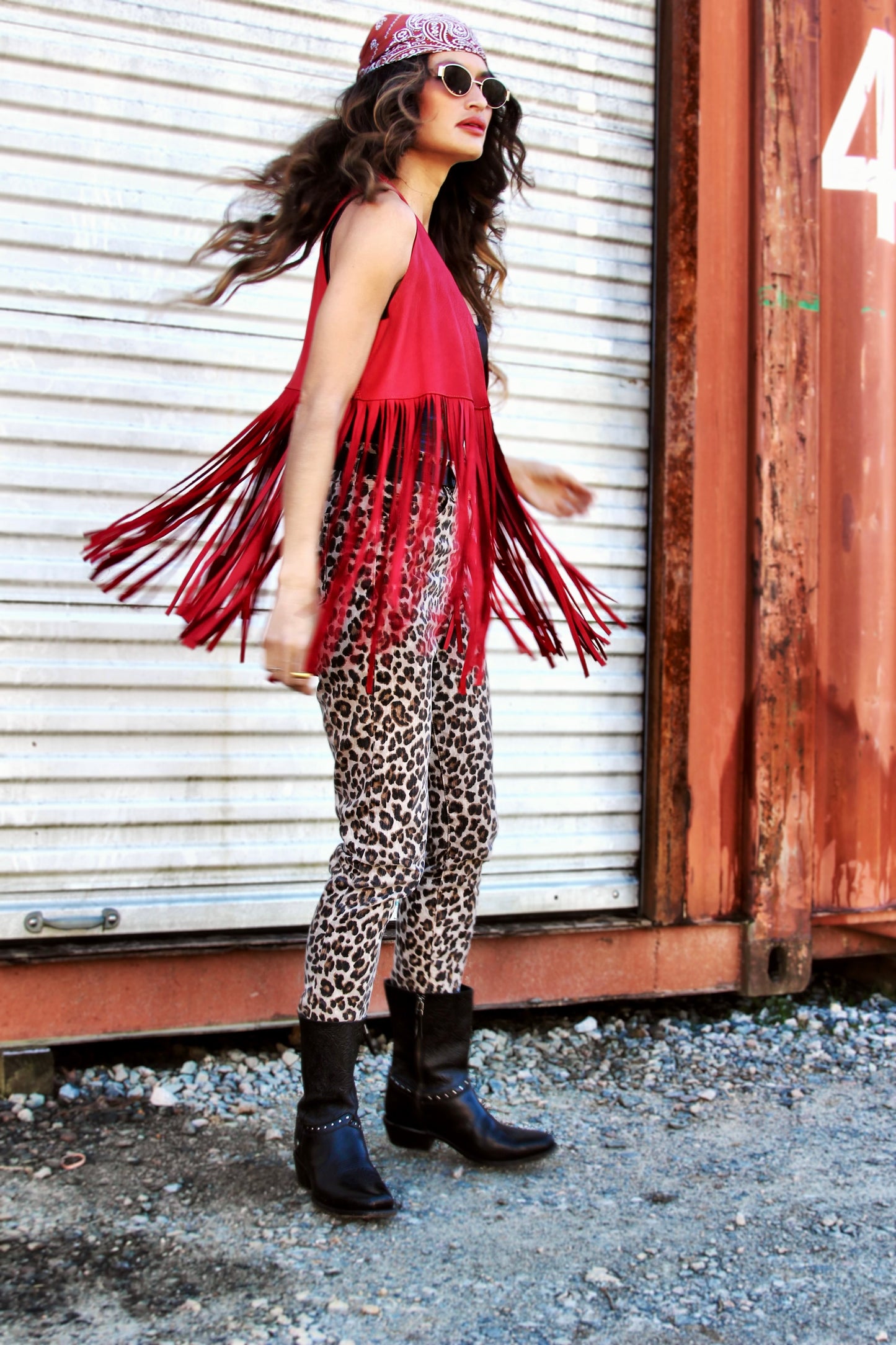 FRINGE ‘N’ FURIOUS suede + fringe vest *HANDMADE IN THE USA + 100% LEATHER* >> scarlet red