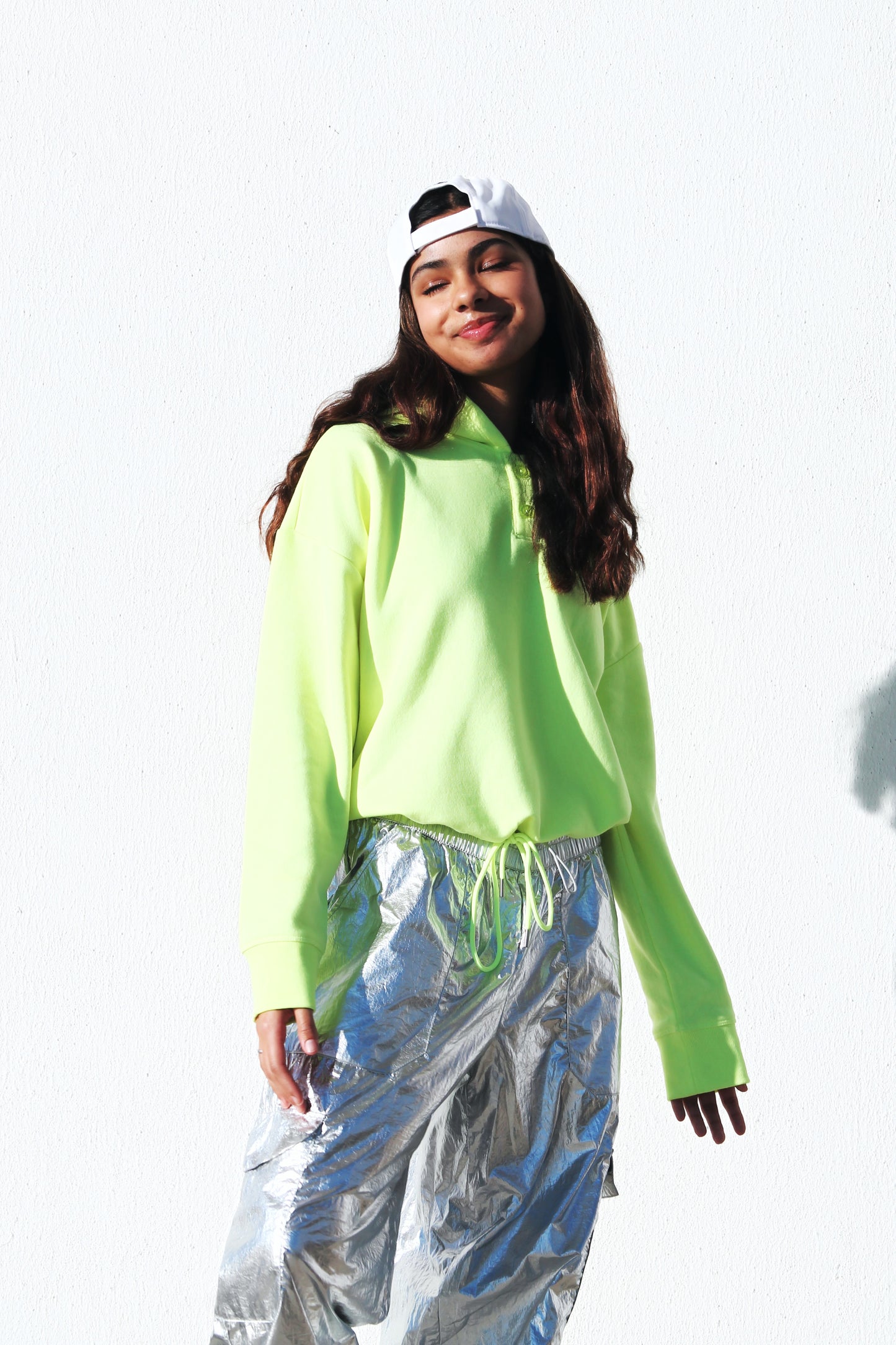 SAY IT LIKE YOU MEAN IT neon hoodie, large *DKNY*