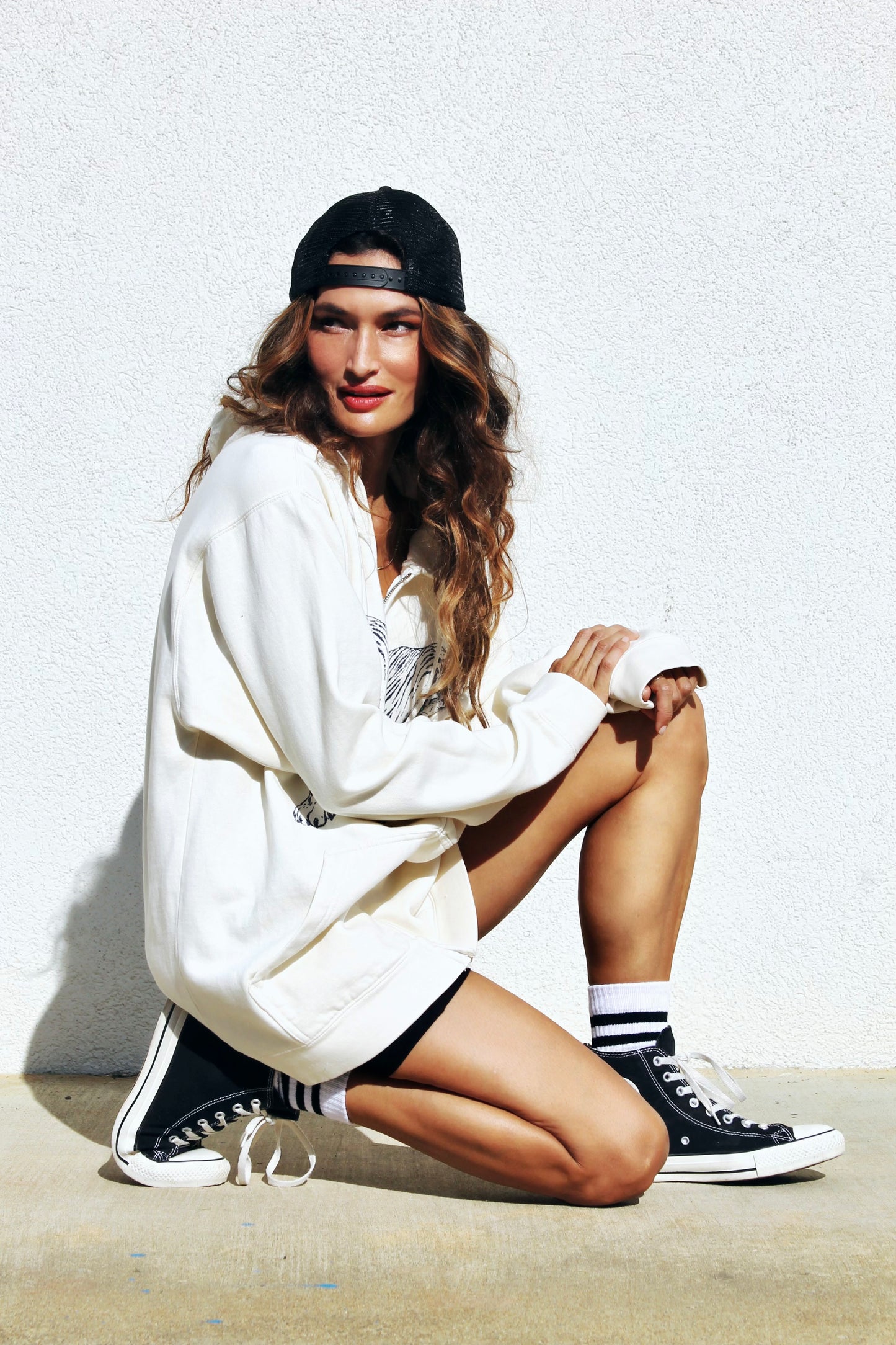 PURR-BABY oversized tiger + zip-up hoodie, L/XL