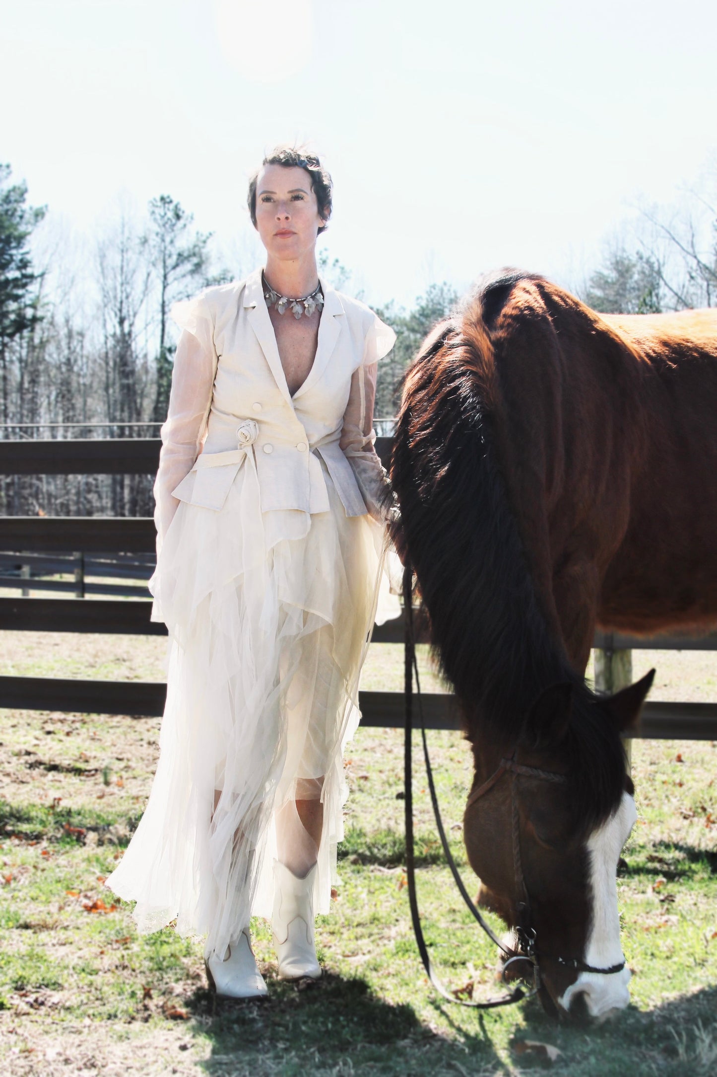 A BEAUTIFUL ENCOUNTER avant-garde + airy shirt blazer, large *VINTAGE + FOXY FAVE* >> buttercream