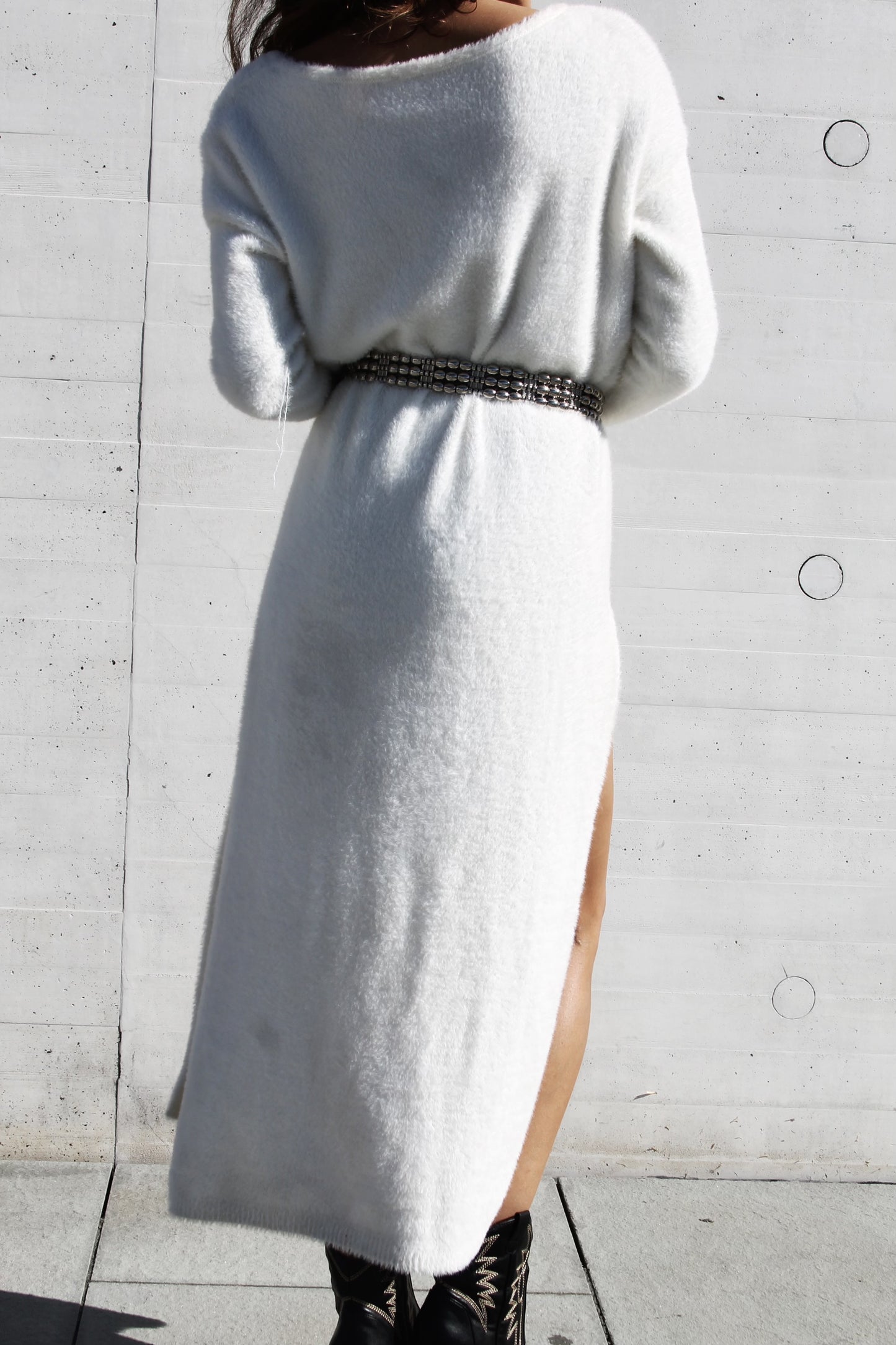 CAPRICORN SZN 3.0 fuzzy maxi sweater dress *FREE PEOPLE* >> cream