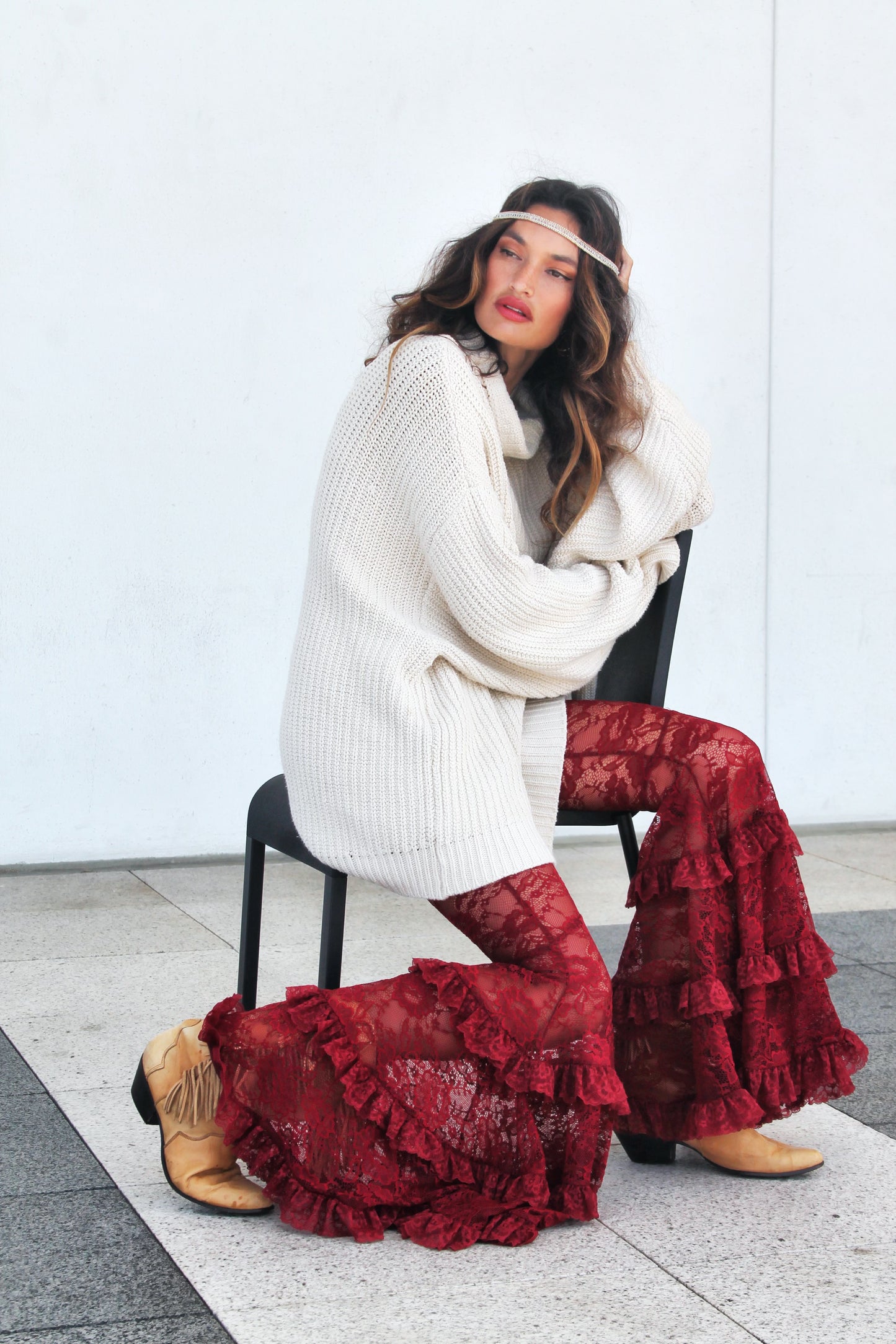 WILD OATS oversized knit sweater, XL *FREE PEOPLE* >> oatmeal