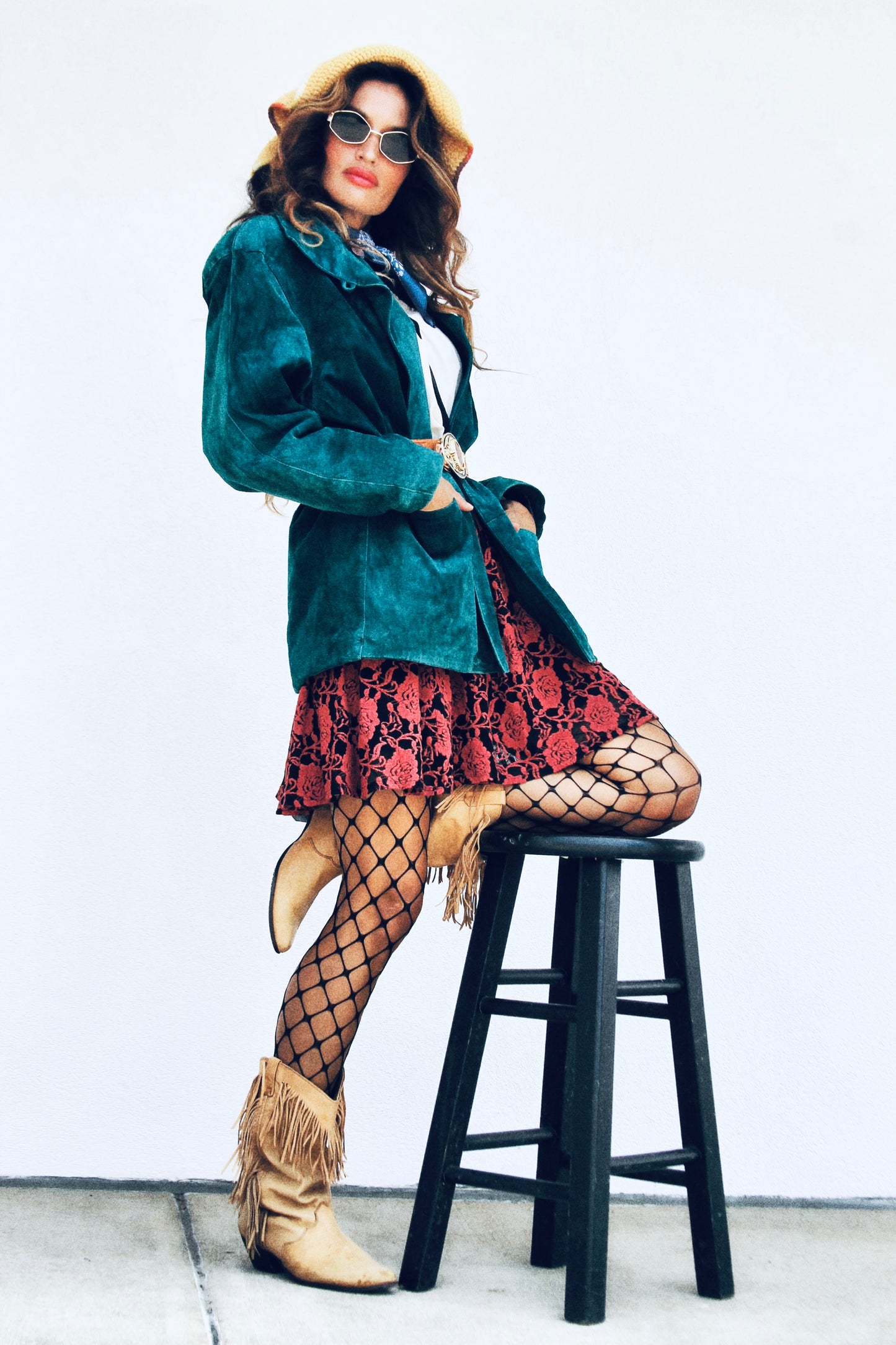 NEVER NONCHALANT suede jacket, medium *TRUE VINTAGE + GENUINE LEATHER* >> teal gem tone